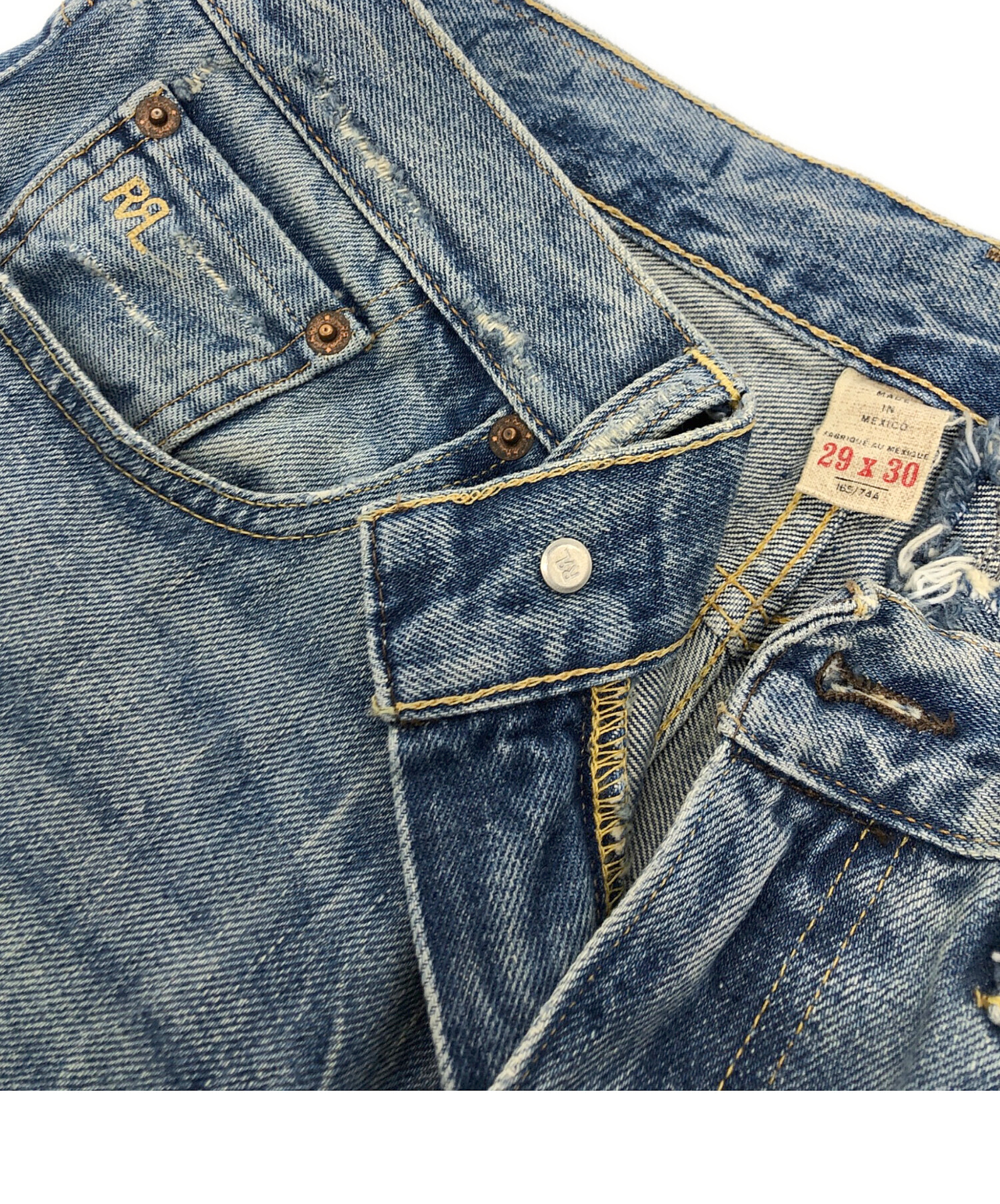 中古・古着通販】RRL (ダブルアールエル) ダメージ加工テーパード 