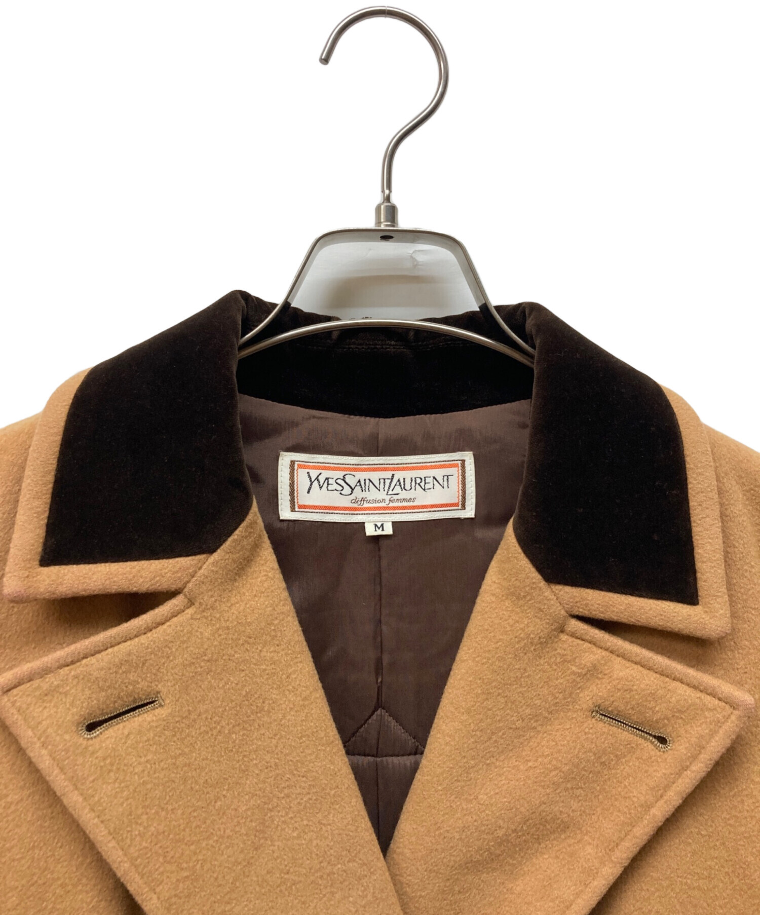 Yves Saint Laurent イヴ・サンローラン　ウール　コート 中古・古着通販】Yves Saint Laurent (イヴサンローラン) ピークド