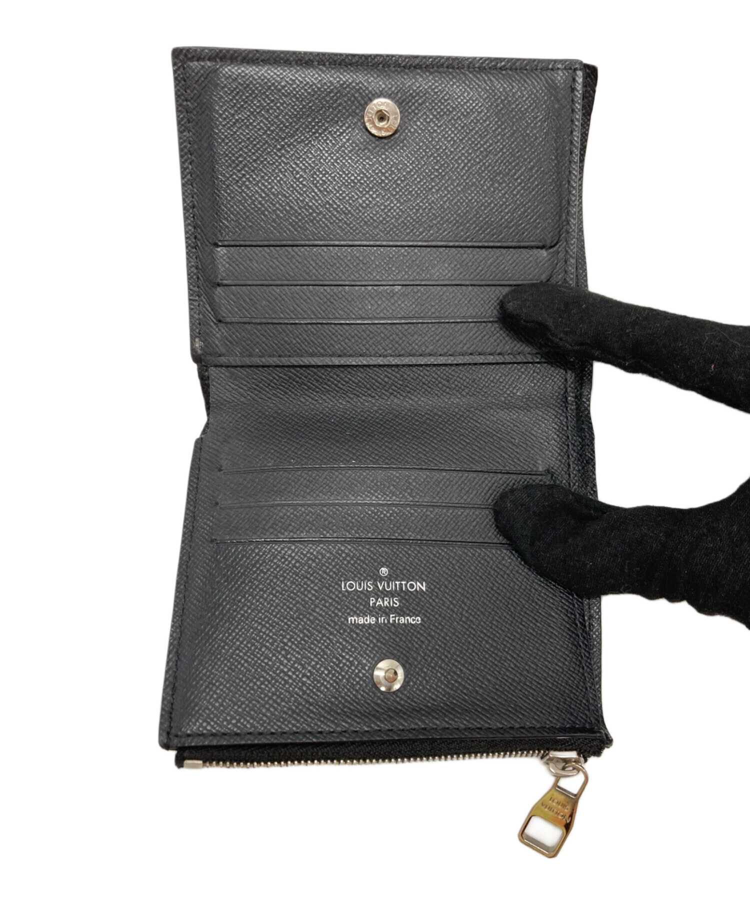 中古・古着通販】LOUIS VUITTON (ルイ ヴィトン) 2つ折り財布 ブラック