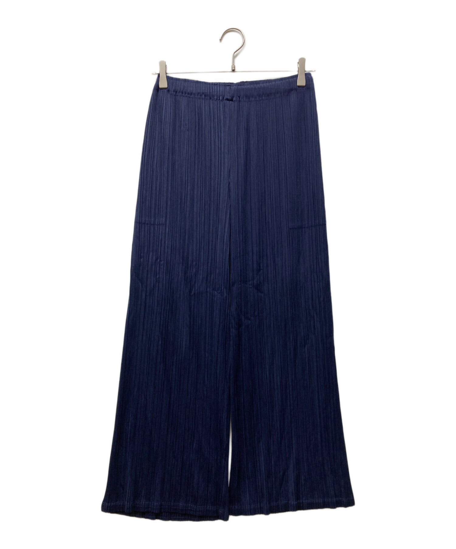 美品 プリーツプリーズ PLEATS PLEASE フレア パンツ ワイド 紺 中古・古着通販】PLEATS PLEASE (プリーツプリーズ) プリーツジョガー