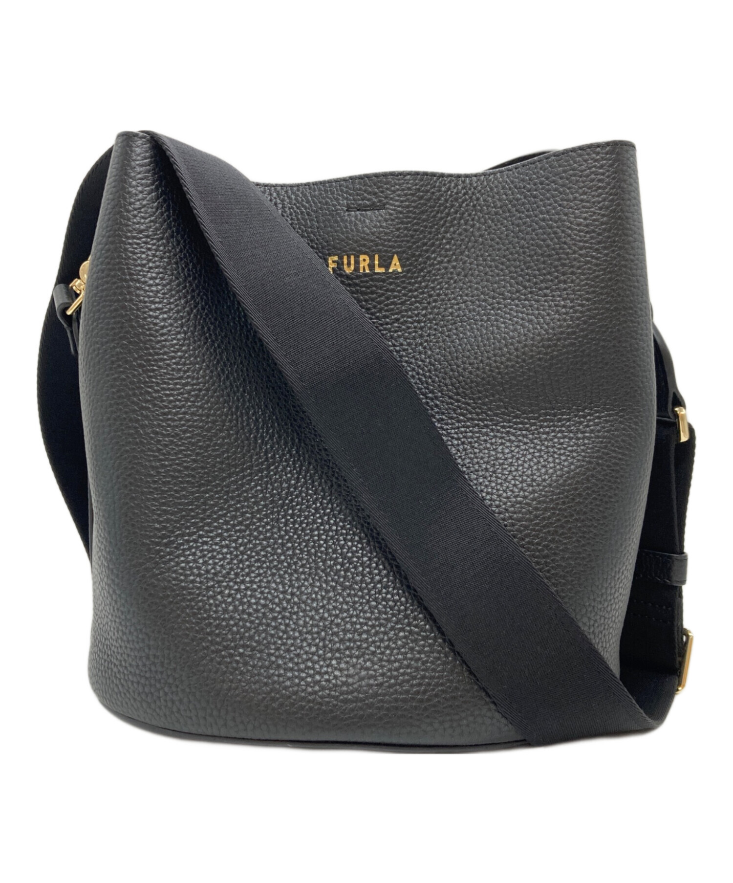 【現行】 フルラ アーチロゴ ショルダーバッグ 2way スパンコール 黒 中古・古着通販】FURLA (フルラ) 2WAYショルダーバッグ ブラック