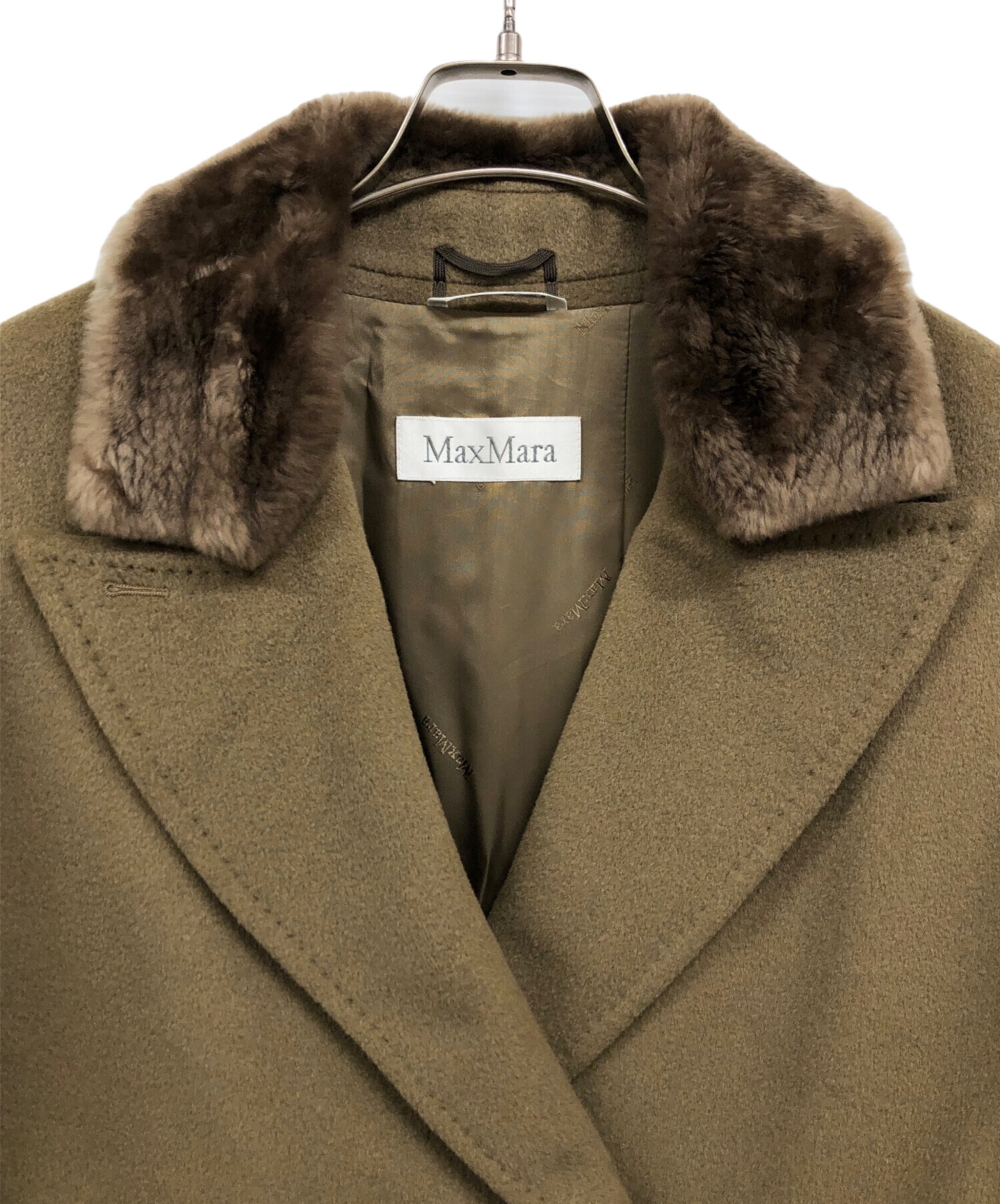 中古・古着通販】MaxMara (マックスマーラ) ラクーンファー付ロング