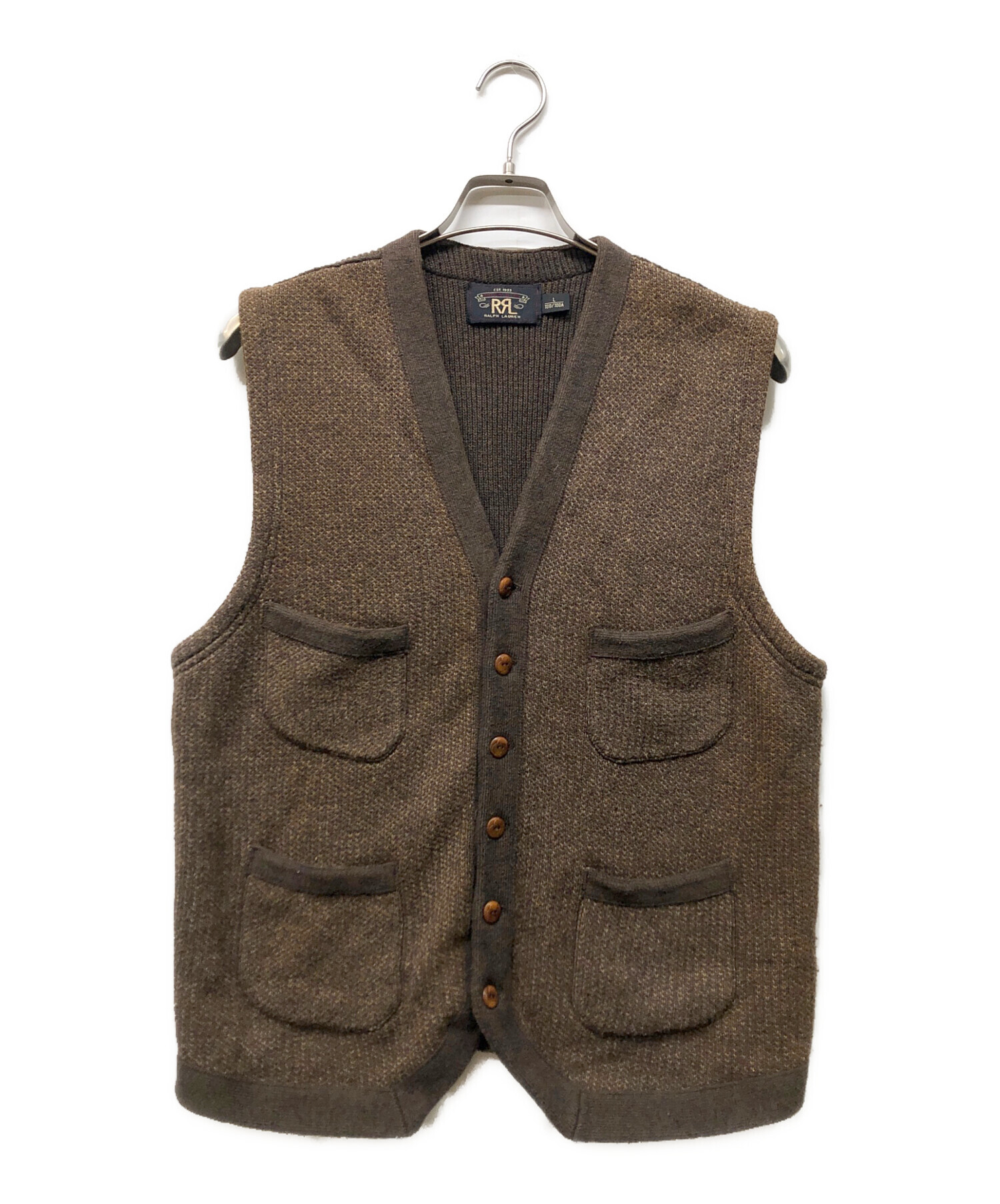 中古・古着通販】RRL (ダブルアールエル) ニットベスト ブラウン
