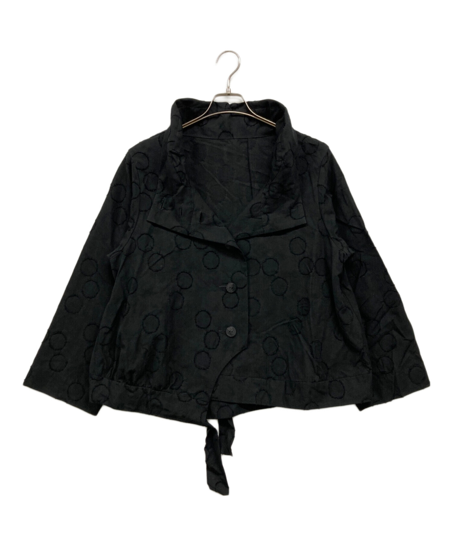 中古・古着通販】慈雨 (ジウ) 水玉ジャケット ブラック サイズ:40