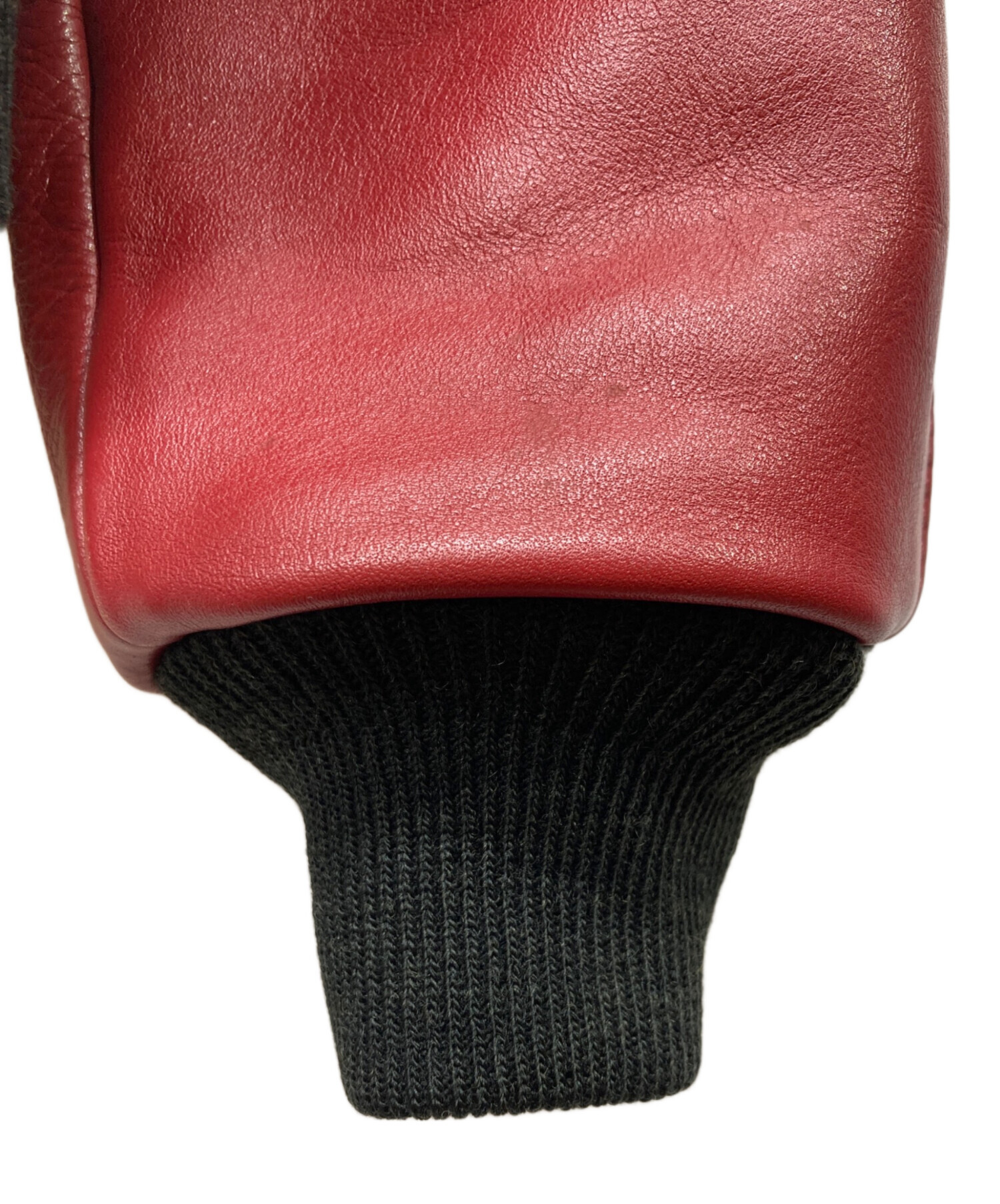 ぼたんさん専用　Vanson レザー ボンバージャケット レッド/ブラック 中古・古着通販】VANSON (バンソン) レーシングレザージャケット