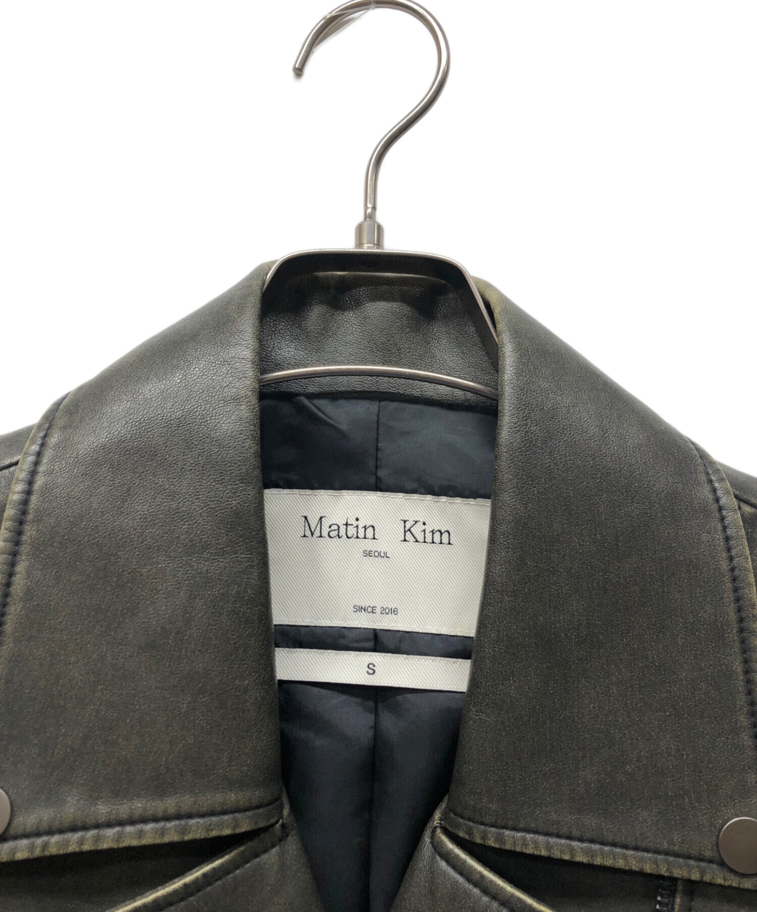 Matin Kim フェイクレザー ジャケット ブラック 中古・古着通販】MATIN KIM (マーティン キム) フェイクレザー