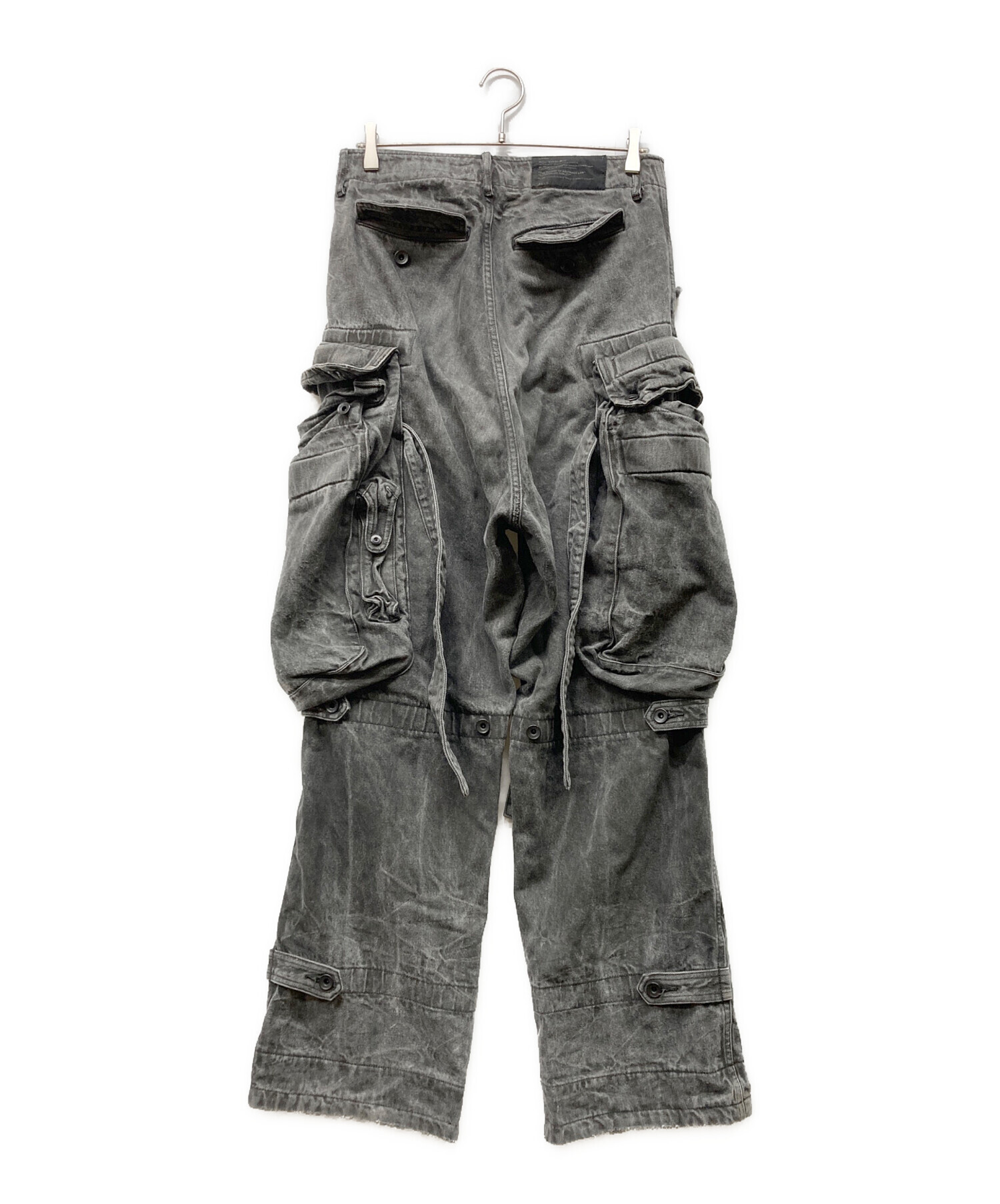 JULIUS ユリウス サルエルパンツ カーゴパンツ 変形 グレー メンズ 中古・古着通販】JULIUS (ユリウス) ガーメントダイガスマスクカーゴ