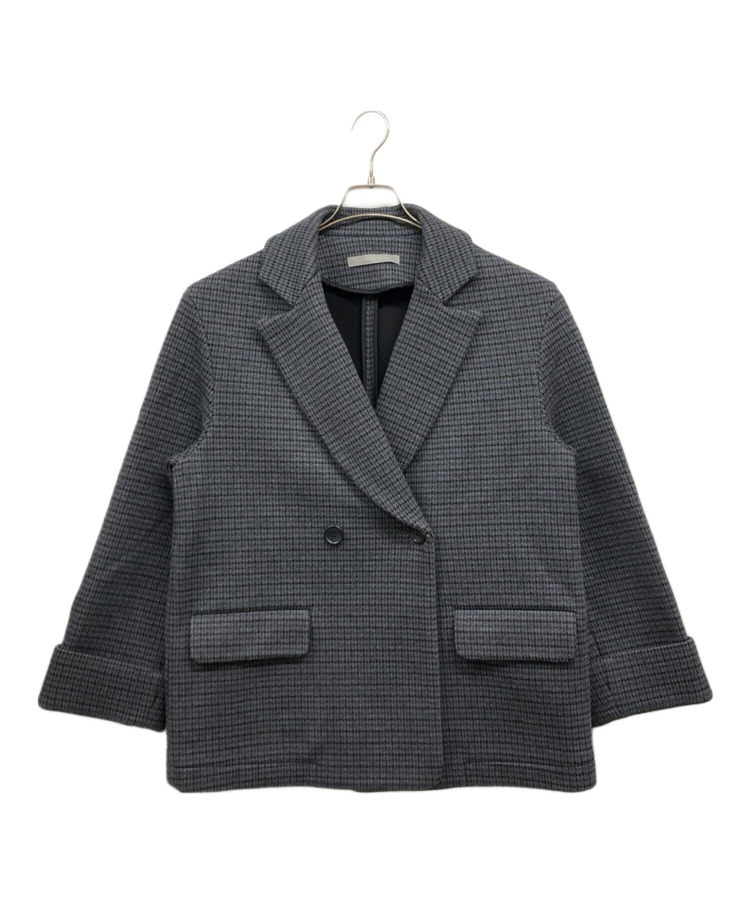 美品 theory セオリー コート チェック OVERLAY S 中古・古着通販】theory (セオリー) チェックコート ネイビー サイズ