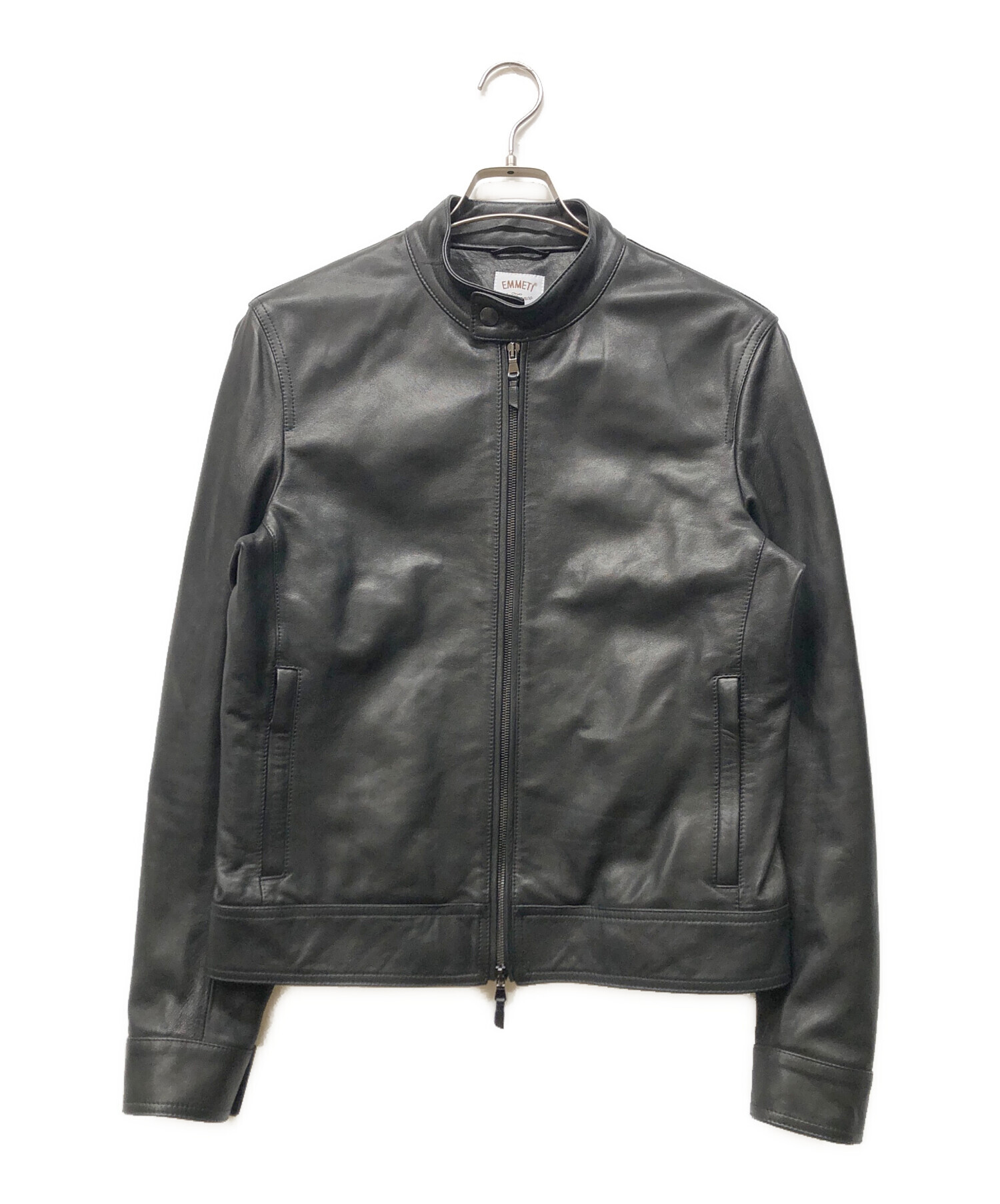 □ EMMETI エンメティ ジャケット ダークグレー ラムスキン 47853 中古・古着通販】EMMETI (エンメティ) ラムレザージャケット ブラック