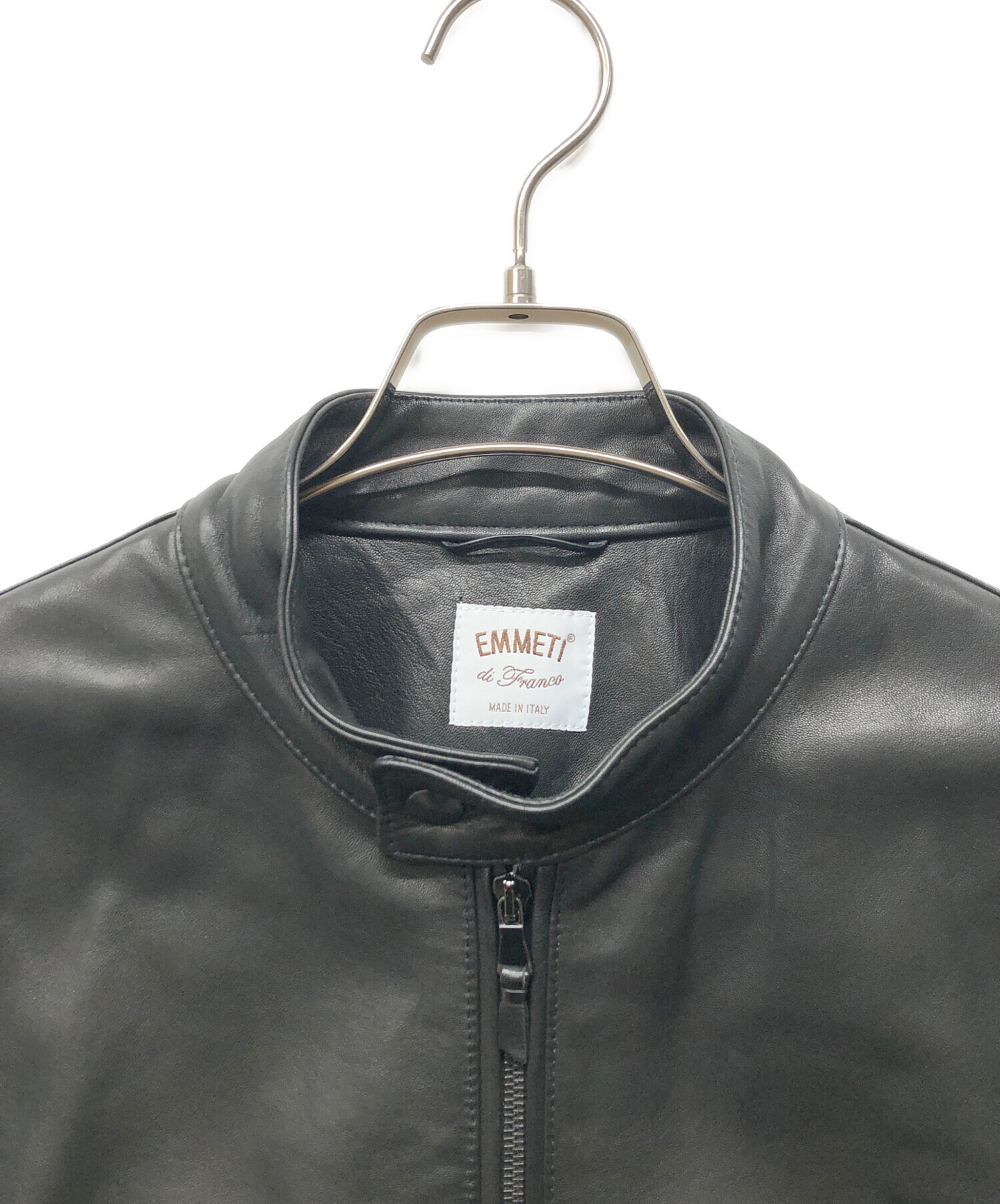 中古・古着通販】EMMETI (エンメティ) ラムレザージャケット ブラック