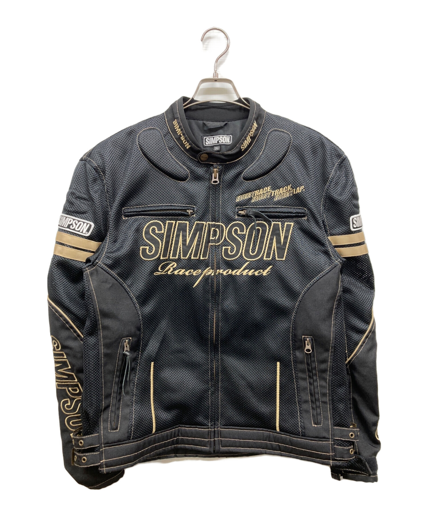 SIMPSON バイクジャケット 3L ブラック プロテクター入り 中古・古着通販】SIMPSON (シンプソン) プロテクタージャケット