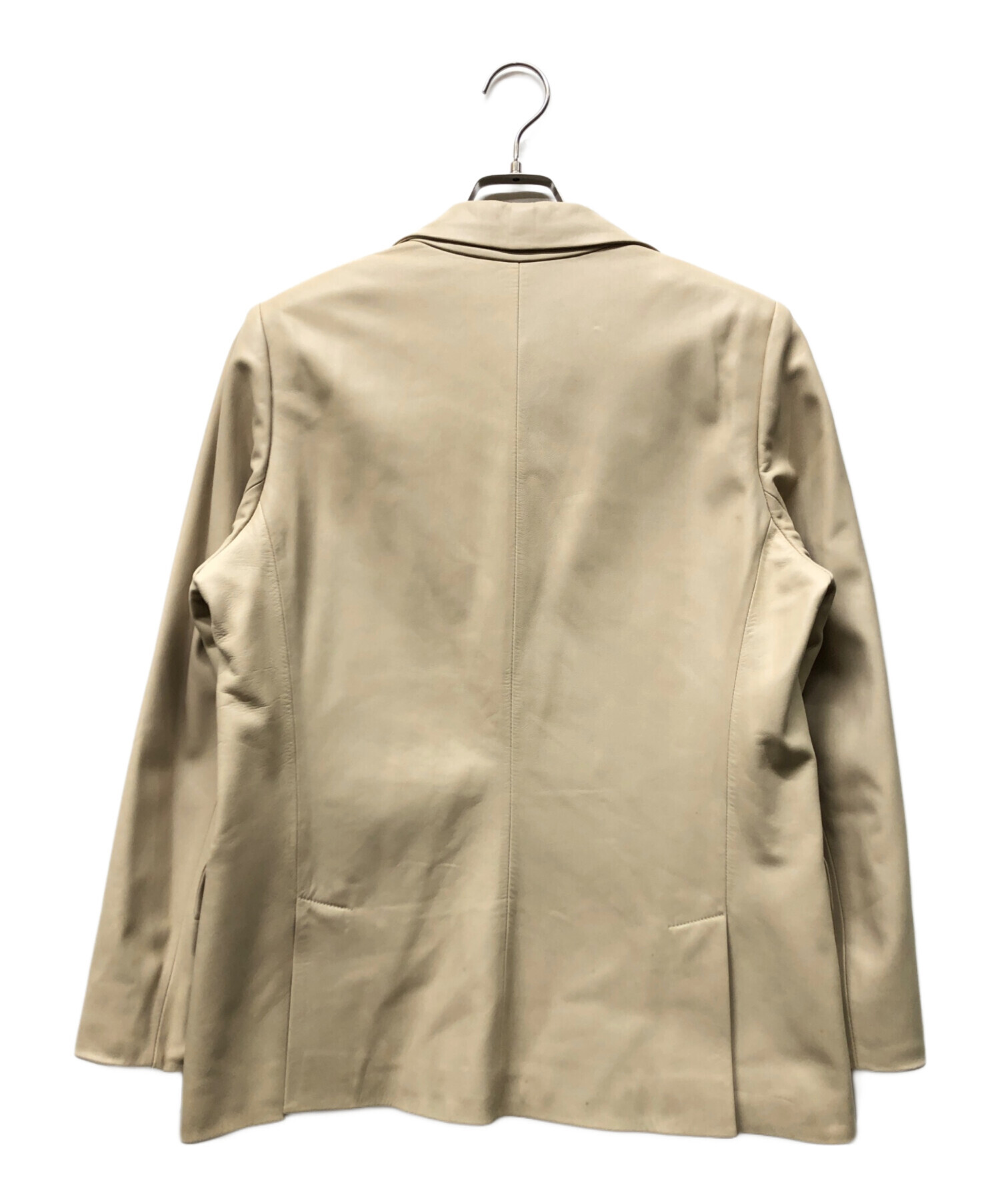 中古・古着通販】LOEWE (ロエベ) レザーテーラードジャケット ベージュ