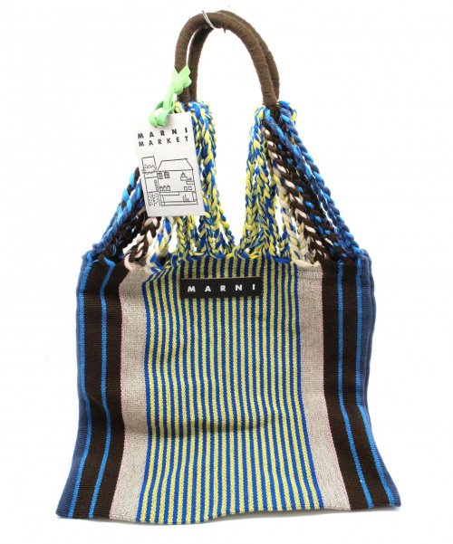 未使用品 MARNI マル二 マーケットハンモックバッグ ブルー 袋、タグ付き ブルー MARNI MARKET HAMMOCK BAG | Marni