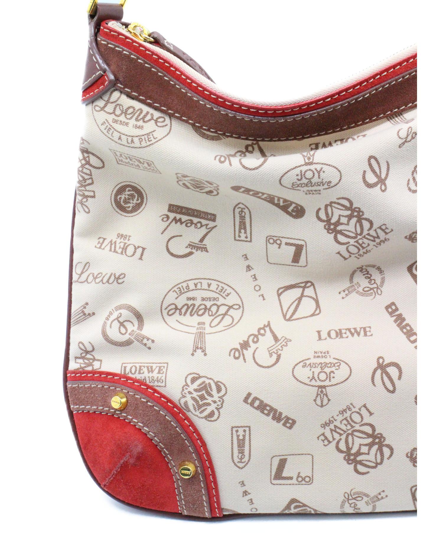 中古・古着通販】LOEWE (ロエベ) キャンバスショルダーバッグ ベージュ 