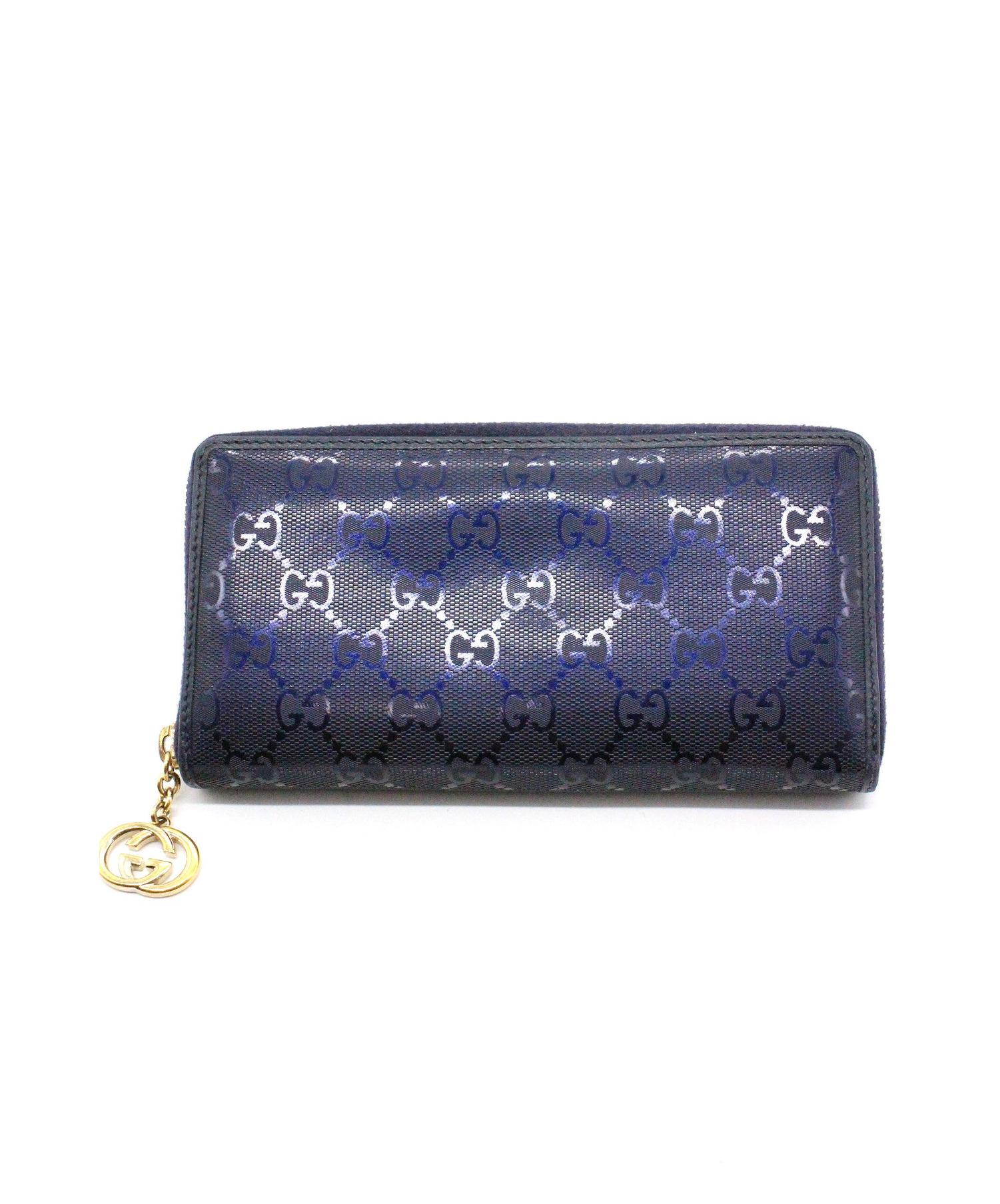中古・古着通販】GUCCI (グッチ) ラウンドファスナー長財布 ネイビー