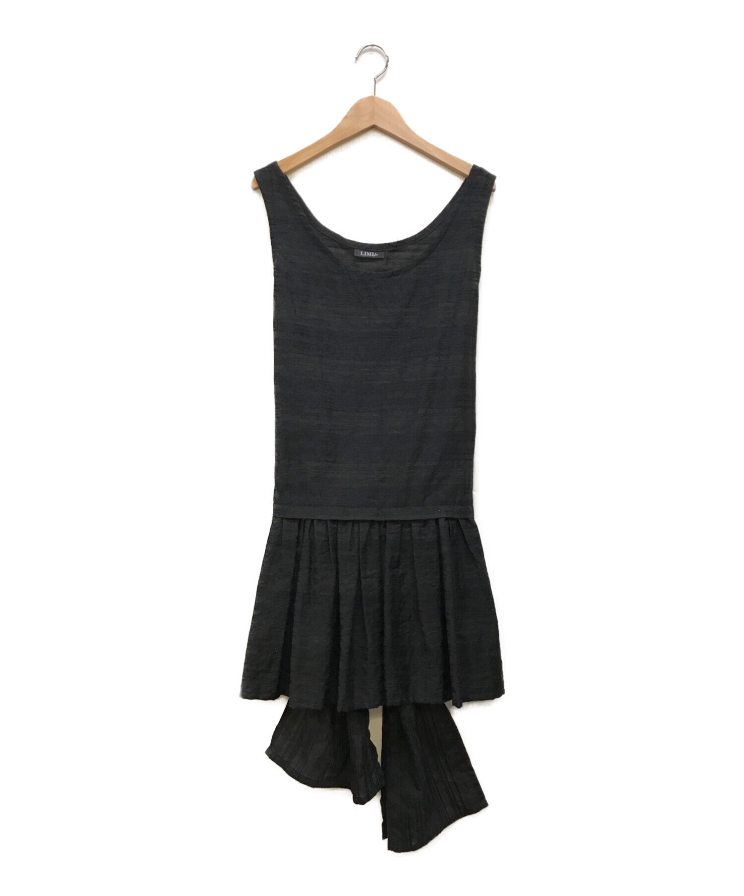 リミフゥ　黒　ノースリーブ　 ワンピース　　limi feu 　h709 LIMI feu リミフゥ ワンピース LIMI feu リミフゥ 日本製 ウール