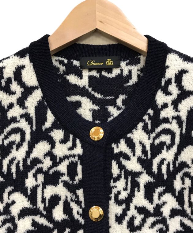 中古・古着通販】DRAWER (ドゥロワー) フラワージャガードカーディガン