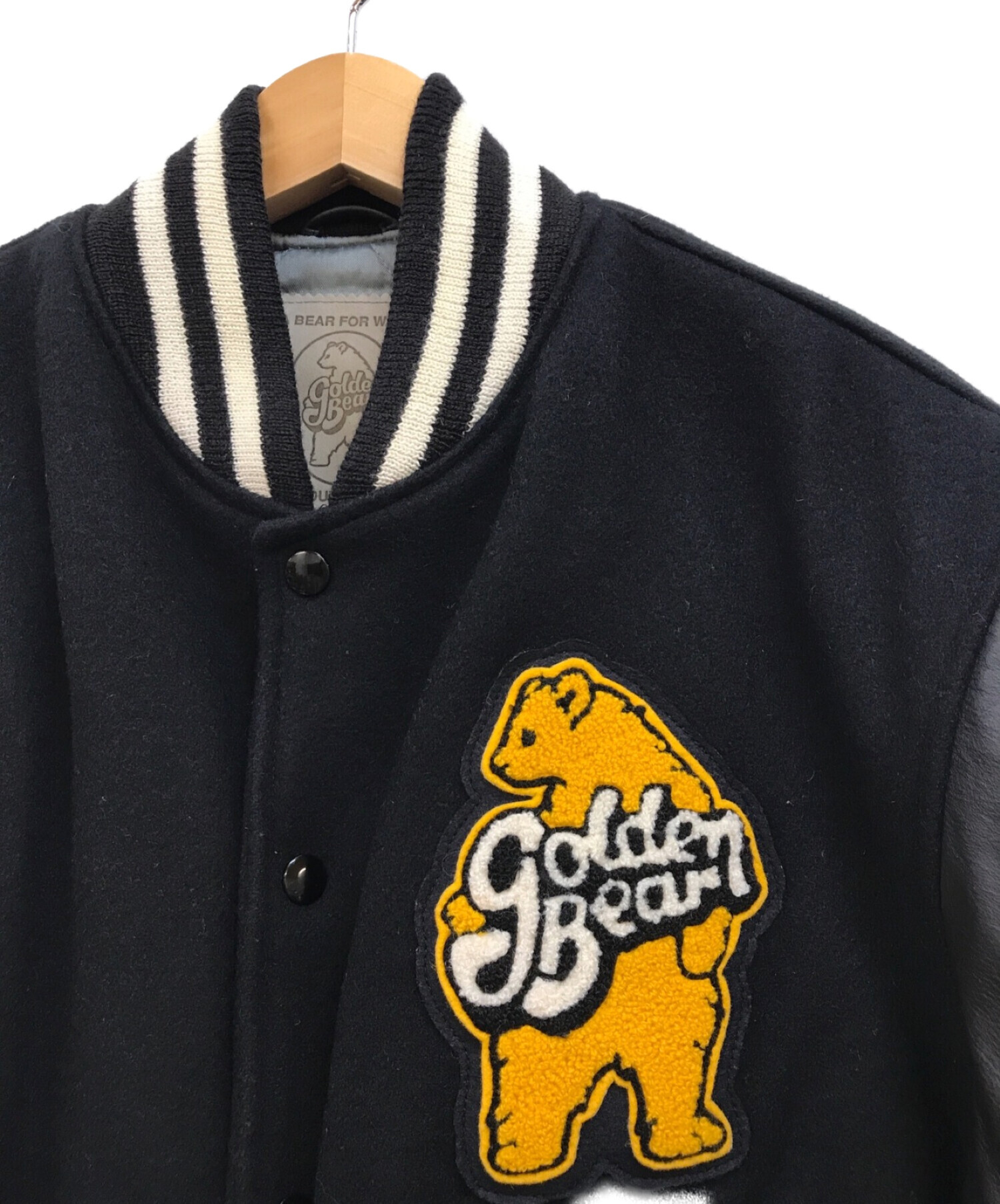 レアウールレザースタジャンゴールデンサイズ ralph lauren