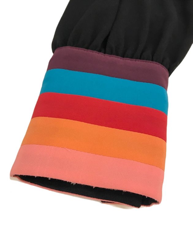 現行 ポールスミス 洗える カラーコントラストカフスワンピース マルチカラー　L 中古・古着通販】PAUL SMITH (ポールスミス) カラーコントラストカフス