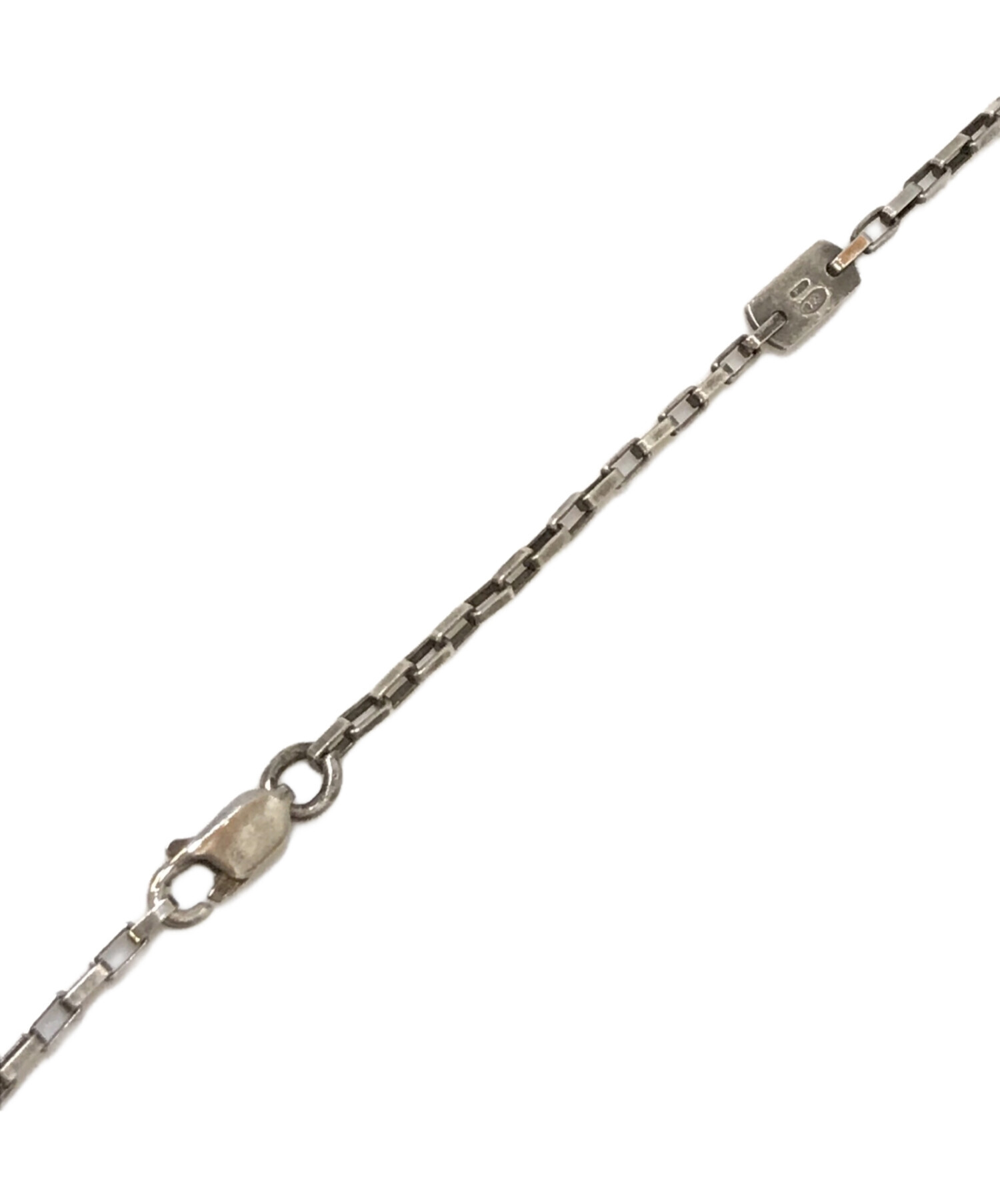 中古・古着通販】GUCCI (グッチ) Gプレートネックレス シルバー 