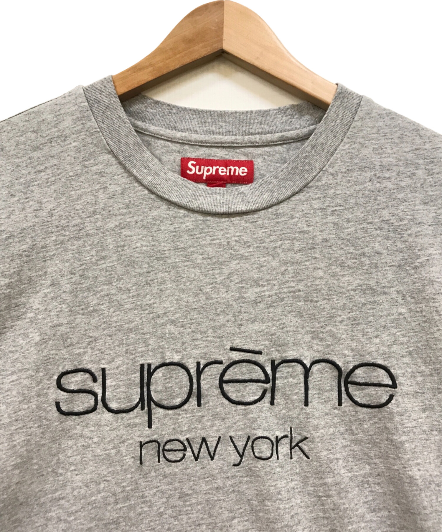 中古・古着通販】SUPREME (シュプリーム) Classic Logo S/S Top グレー 