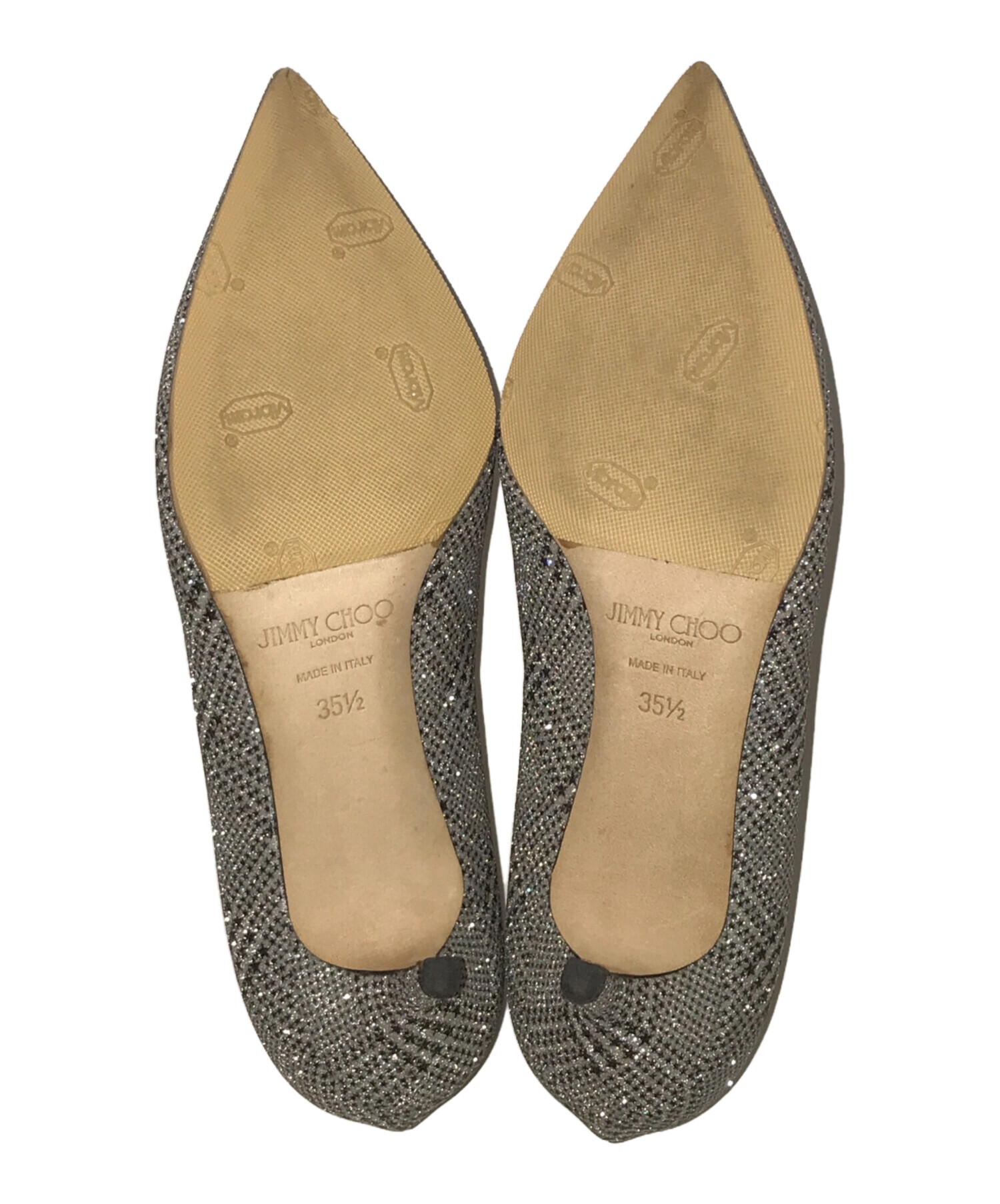 ジミーチュウ　スエード パンプス　ハイヒール　ライトグレー 中古・古着通販】JIMMY CHOO (ジミーチュウ) グリッターチェック