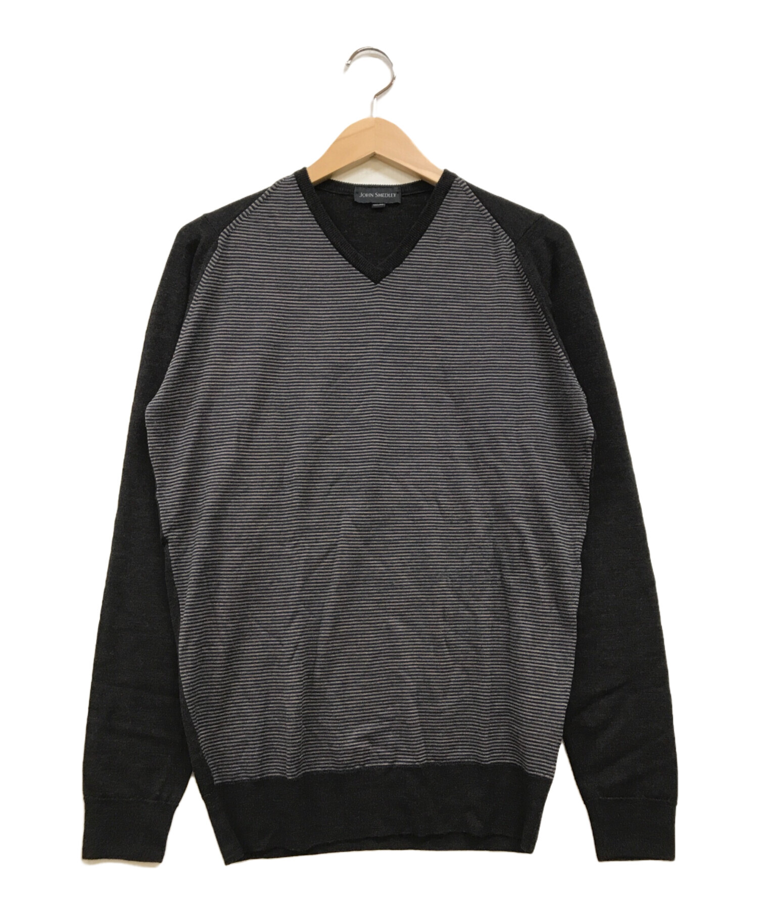 中古・古着通販】JOHN SMEDLEY (ジョンスメドレー) ボーダー切替V 