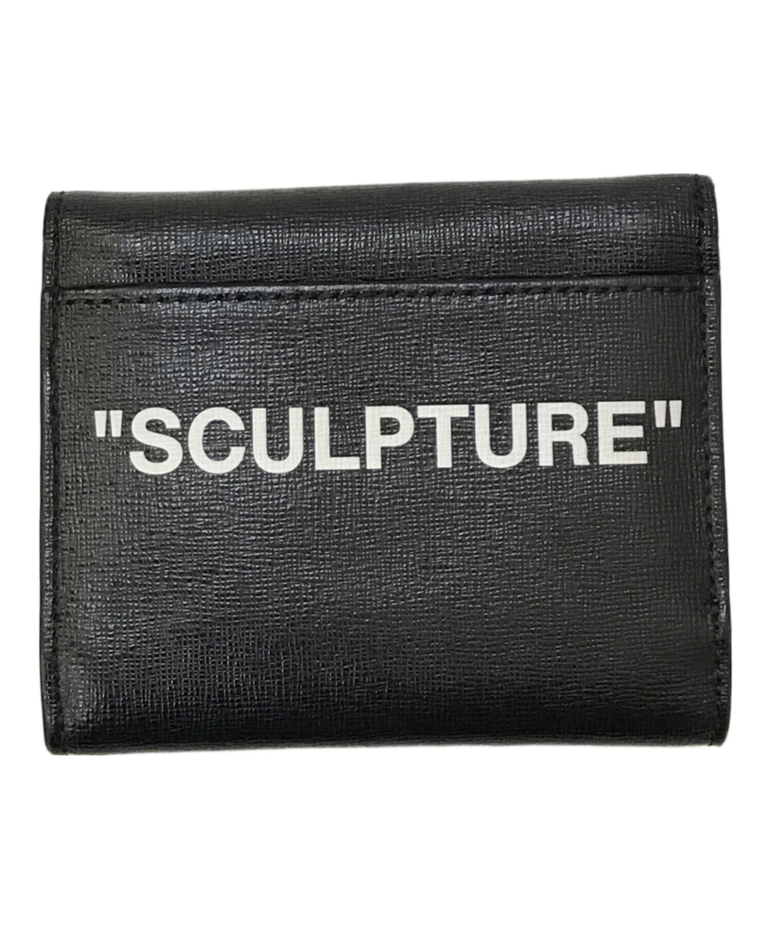 【中古】Off-White ウォレット 財布（LOGO CASH INSIDE） 中古・古着通販】OFFWHITE (オフホワイト) 3つ折り財布 ブラック