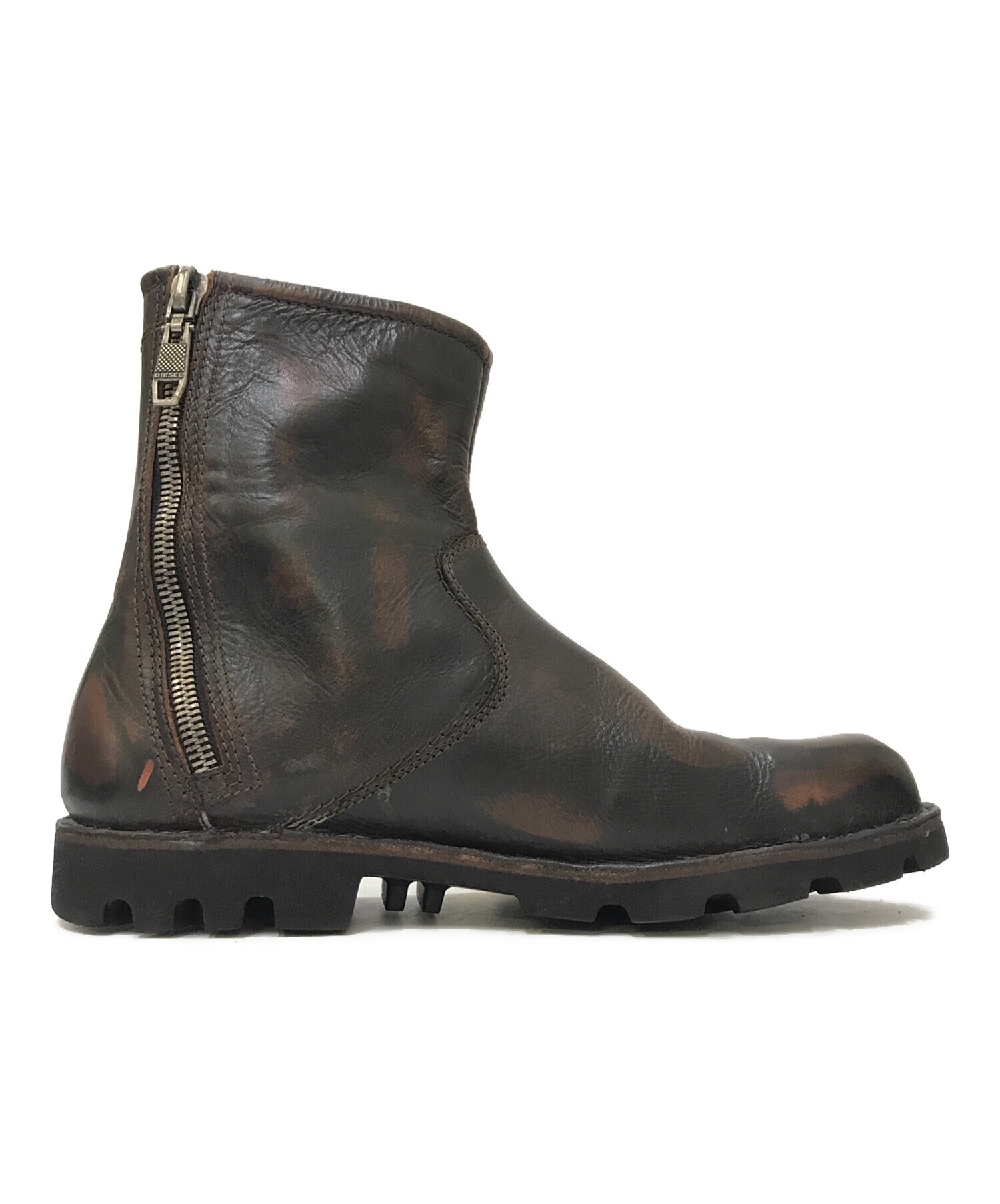 DIESEL D-VIRON レザー ブーツ サイドジップ DIESEL D-VIRON レザー ブーツ サイドジップ DIESEL D-VIRON レザー