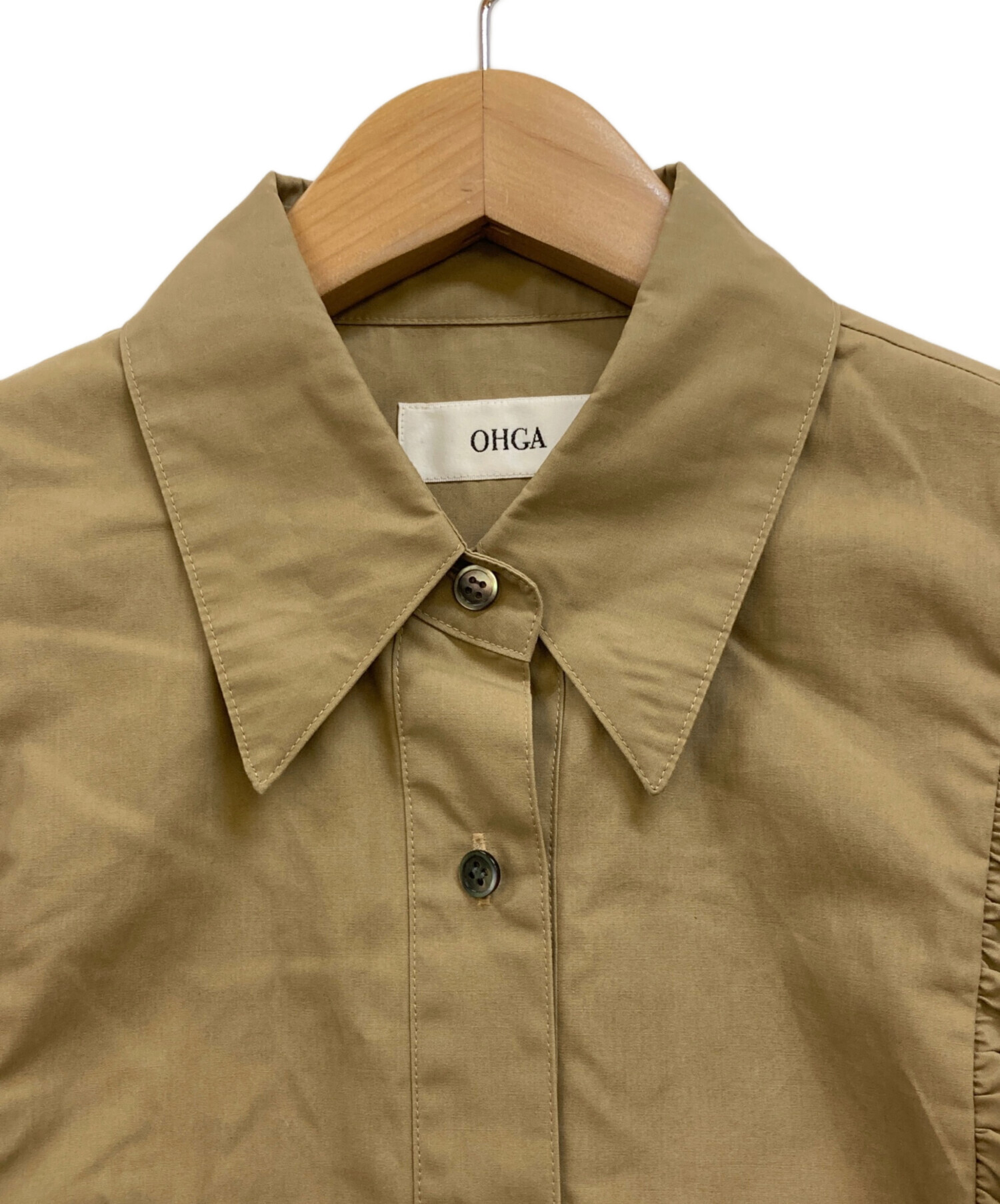 中古・古着通販】OHGA (オオガ) ボリュームスリーブシャツ ベージュ 