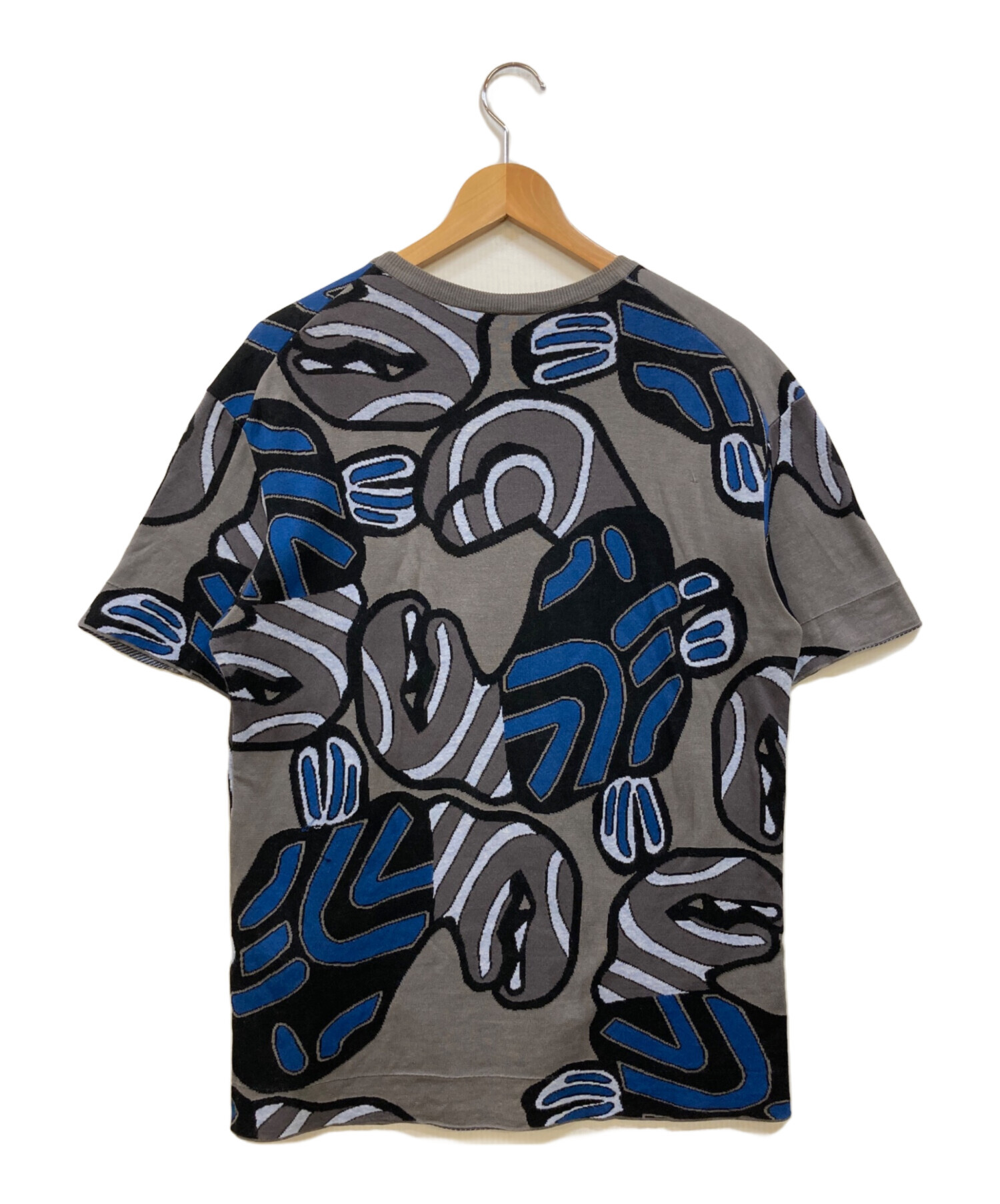 中古・古着通販】JIL SANDER (ジルサンダー) 総柄S/Sニット グレー 