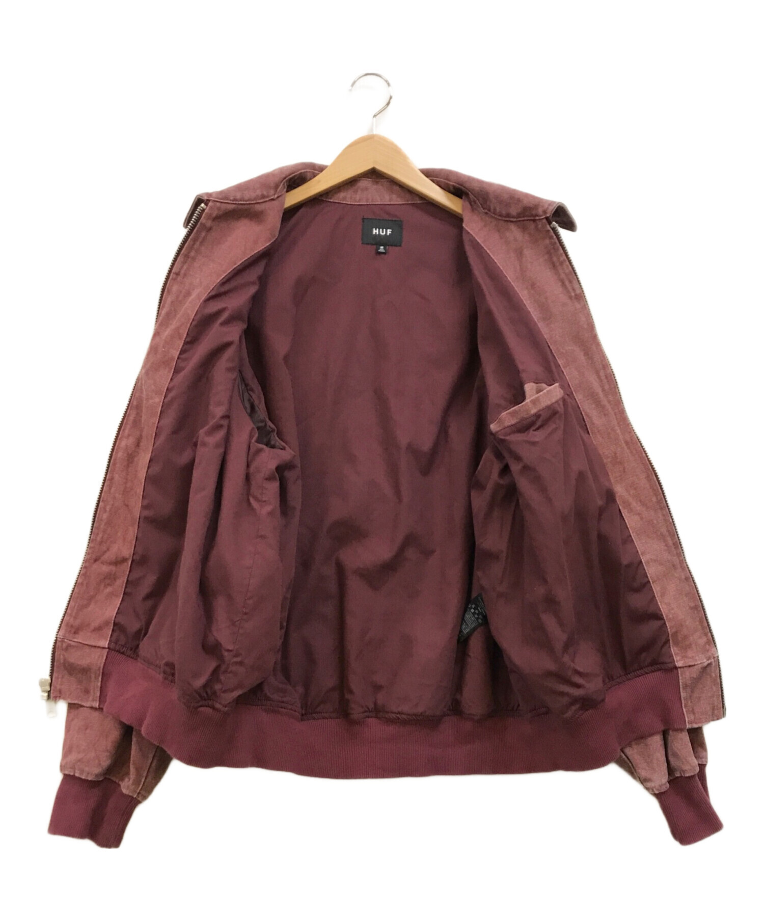 中古・古着通販】HUF (ハフ) COLLAR ZIP JACKET ワインレッド サイズ:M