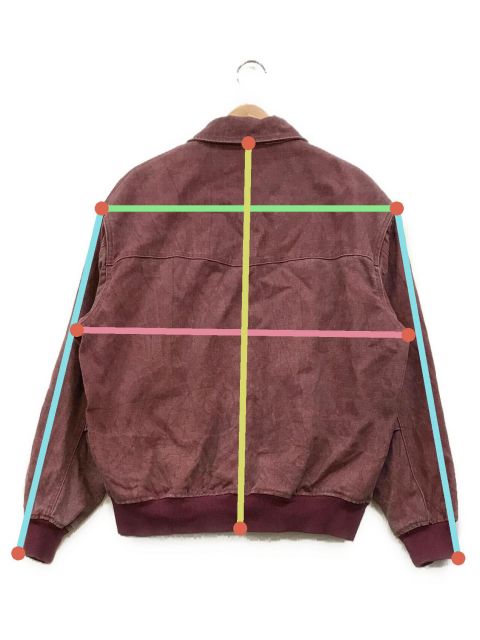 中古・古着通販】HUF (ハフ) COLLAR ZIP JACKET ワインレッド サイズ:M