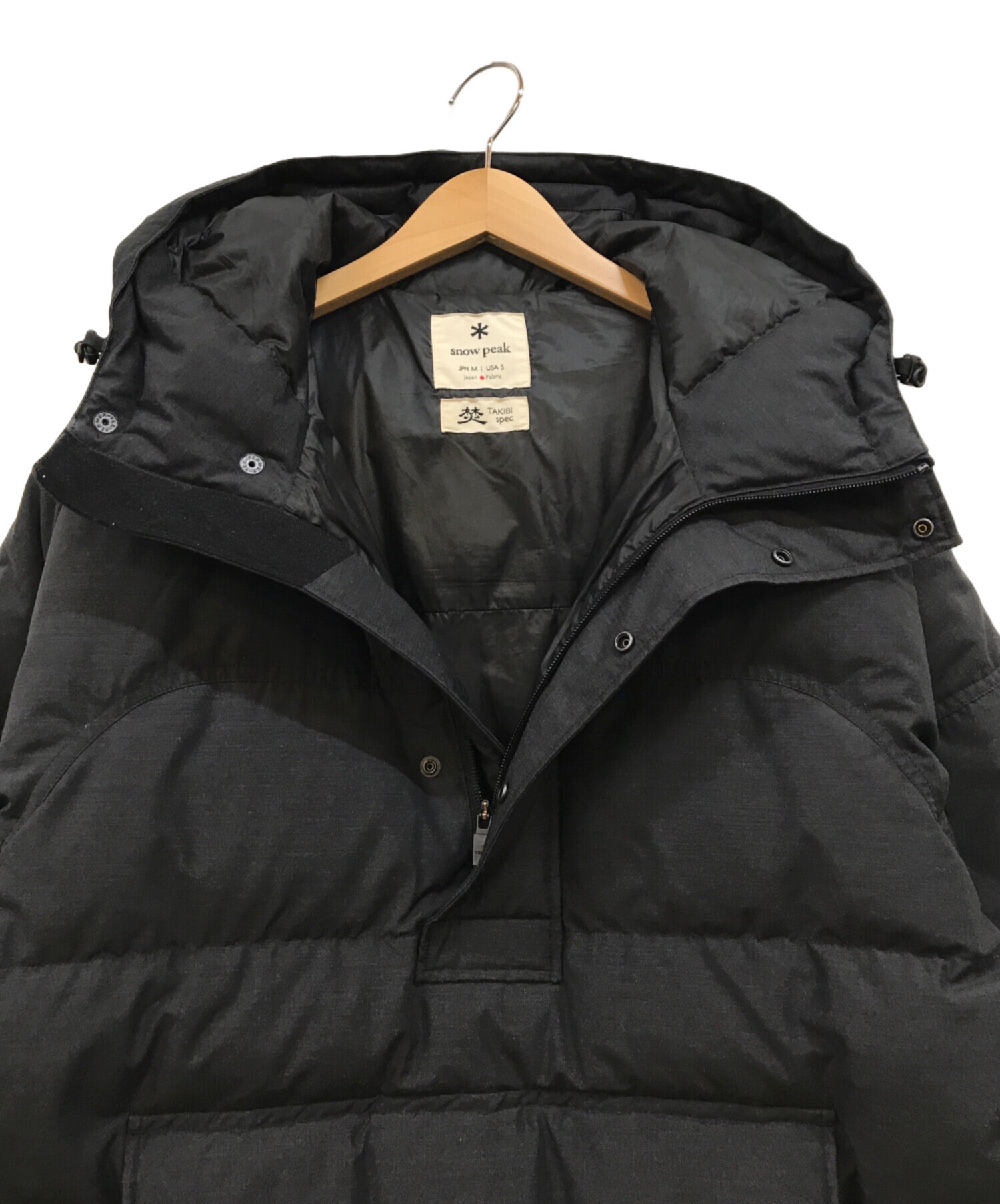 snow peak◇FR Down Pullover /ダウンジャケット/M/ナイロン/BLK/jk