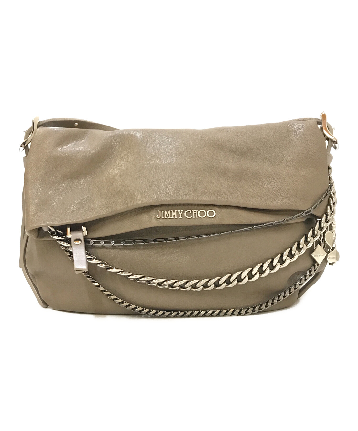 美品　ジミーチュウ バイカー ショルダーバッグ レザー チェーン 中古・古着通販】JIMMY CHOO (ジミーチュウ) バイカー レザー チェーン