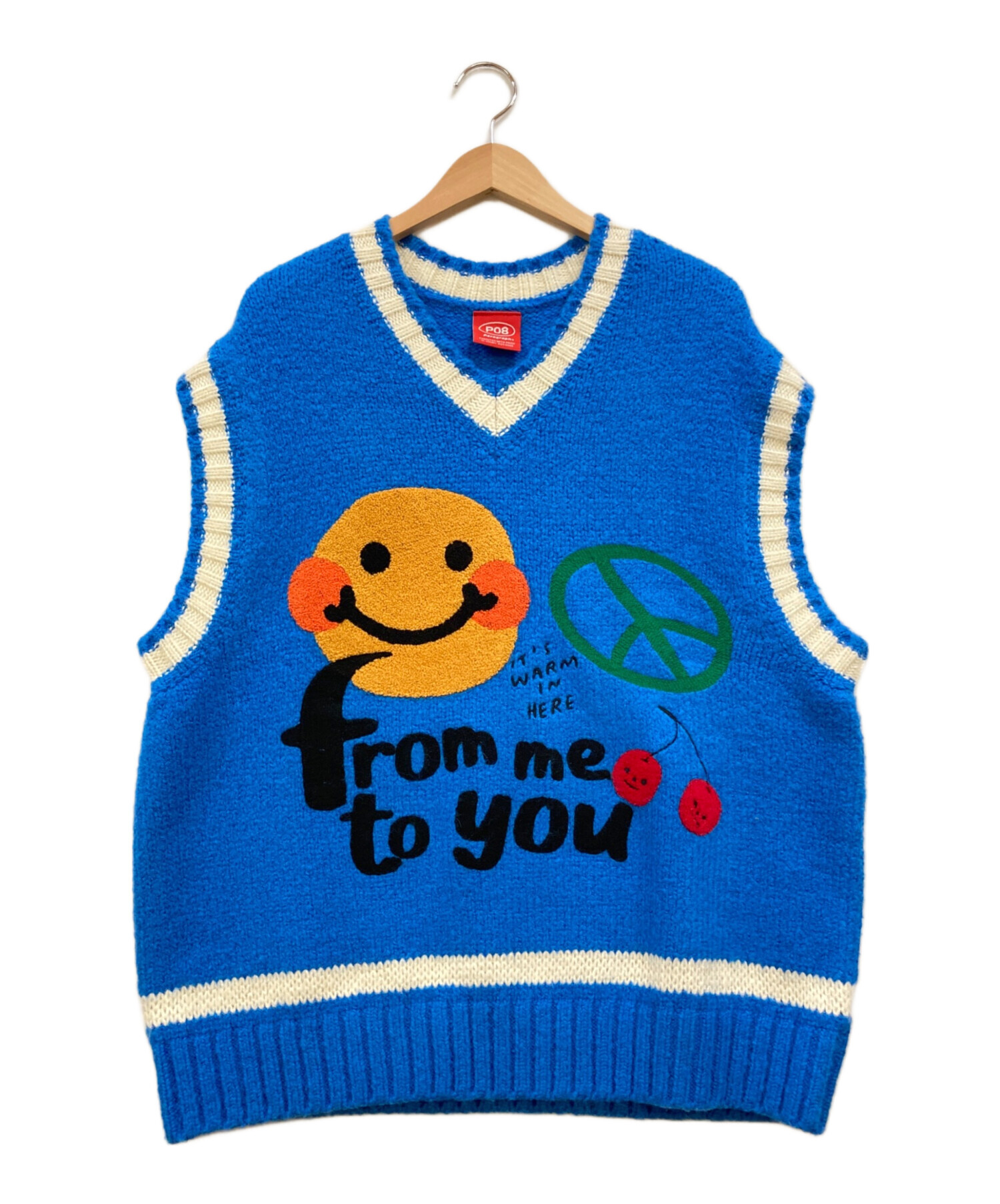中古・古着通販】Paragraph (パラグラフ) SHYSMILE KNIT VEST スカイ 