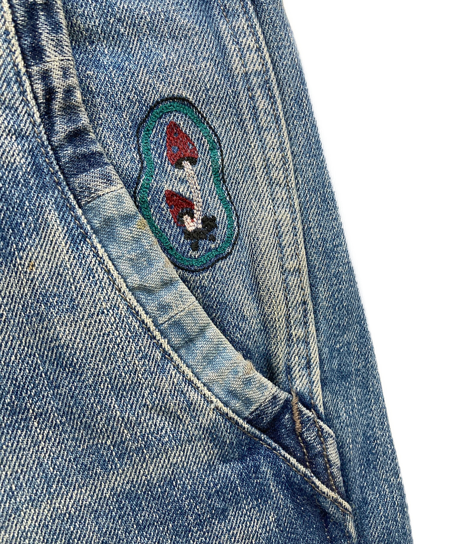 中古・古着通販】PAUL SMITH (ポールスミス) きのこ刺繍デニムパンツ 