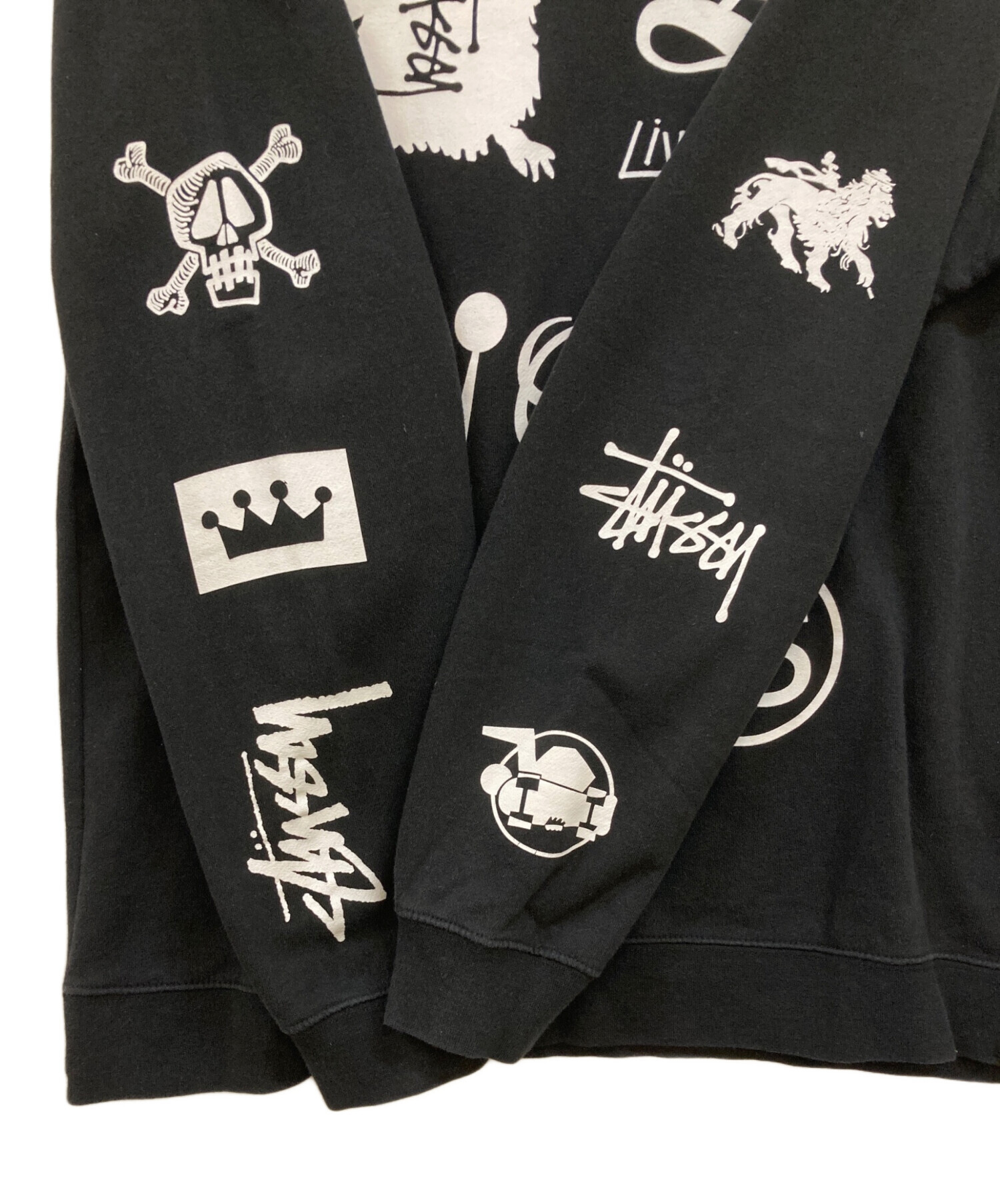 中古・古着通販】stussy (ステューシー) プリントスウェット ブラック