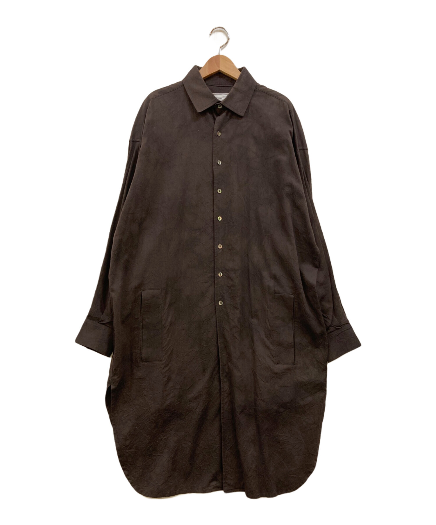 中古・古着通販】SHAREEF (シャリーフ) ロングシャツ ブラウン サイズ