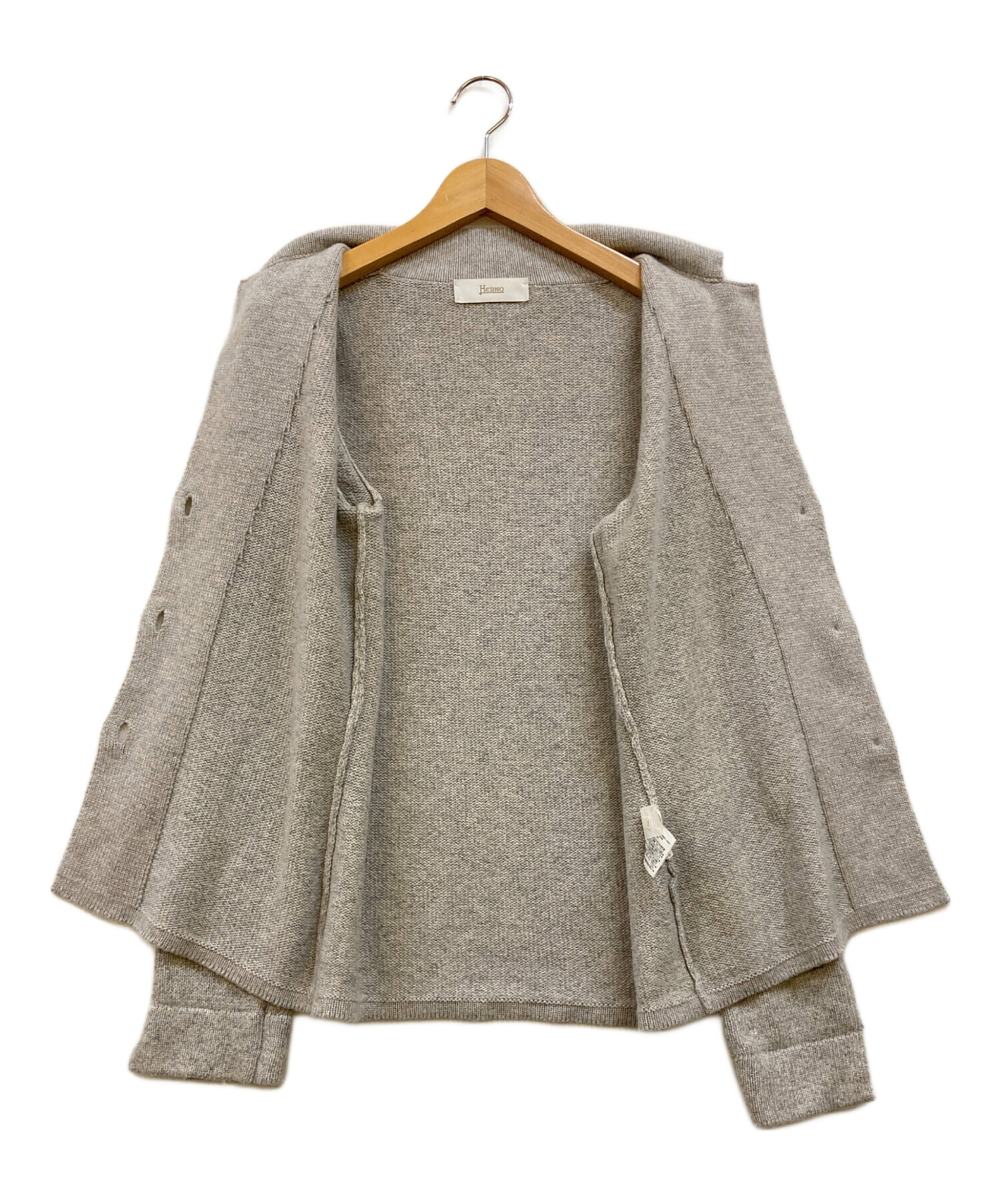 中古・古着通販】HERNO (ヘルノ) カシミヤ混ニットカーディガン グレー