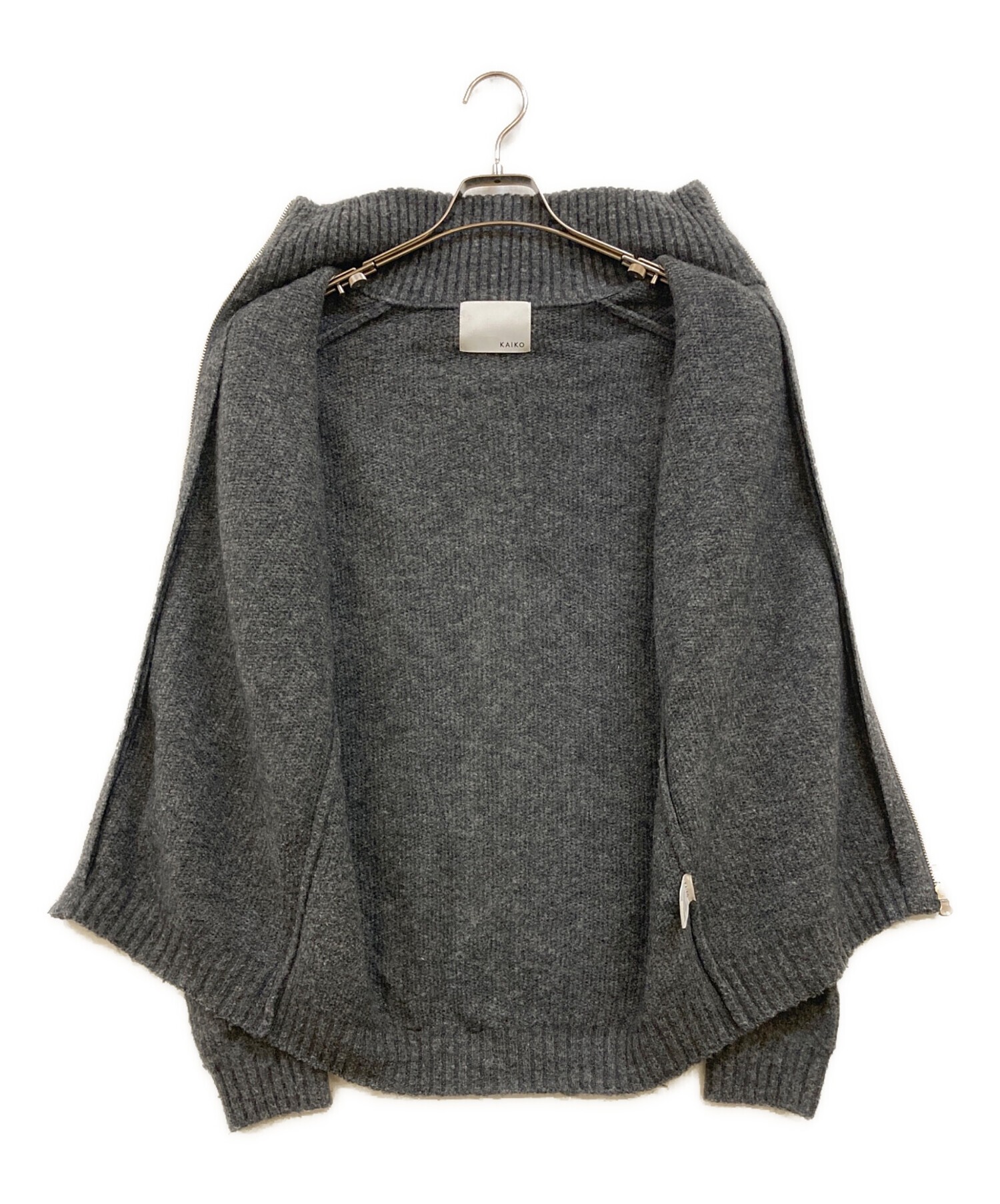 中古・古着通販】KAIKO (カイコー) SHRINK ZIP CARDIGAN グレー サイズ 