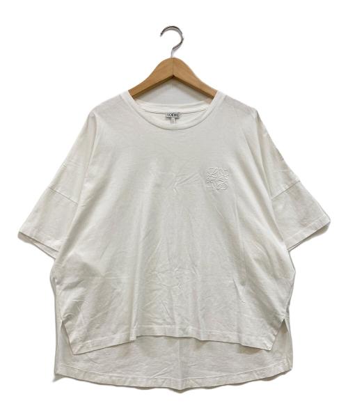 美品 LOEWE ロエベ Cropped Draped T-Shirt アシンメトリー 変形カットソー L ホワイト レディース 古着 中古 USED LOEWE（ロエベ） 美品 Cropped Draped T-Shirt アシンメトリー 変形