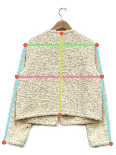 【美品】 NOBLE ノーブル ソフトツイードショートジャケット ホワイト 38 美品 NOBLE ノーブル ソフトツイードショートジャケット ホワイト 38