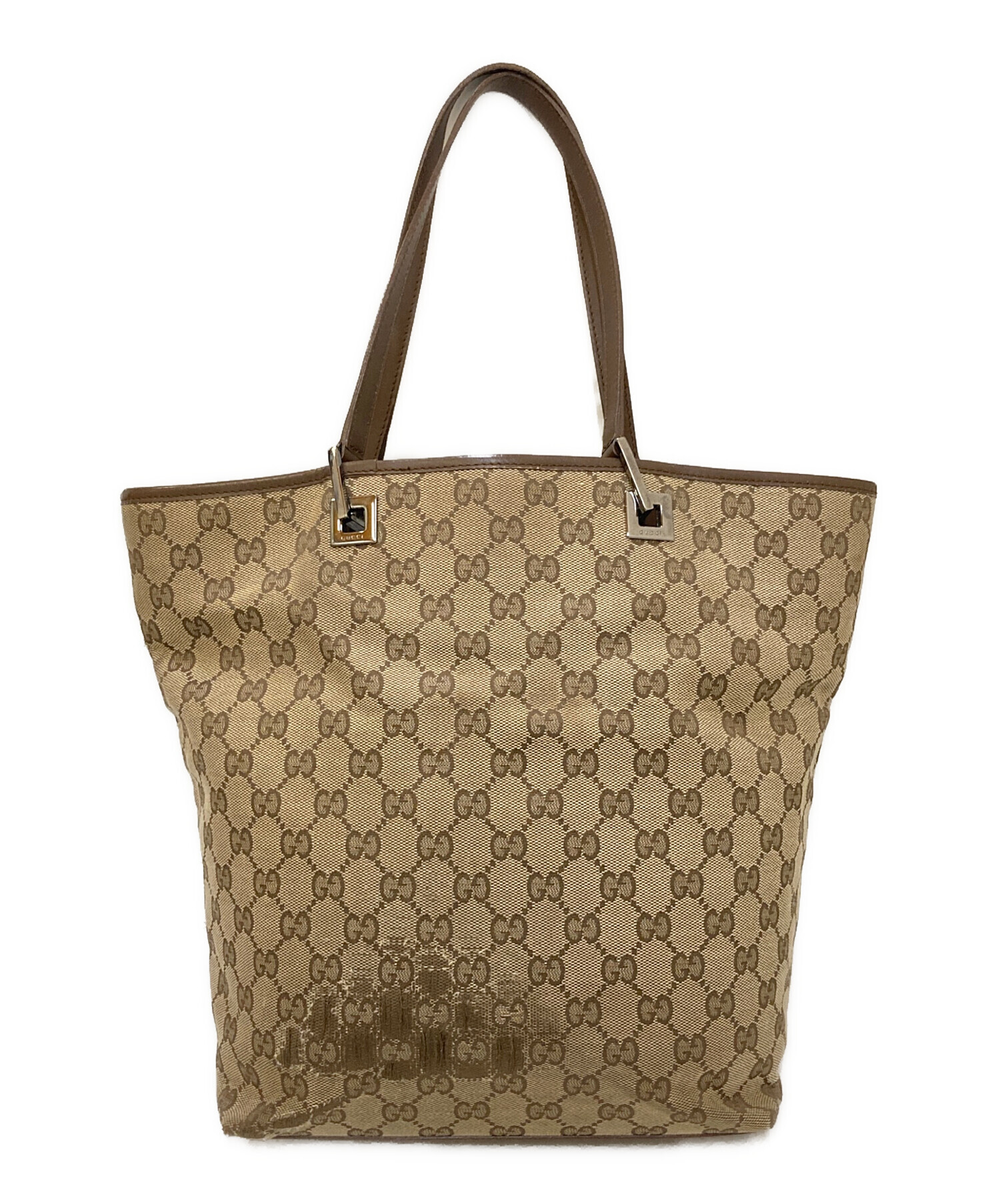 中古・古着通販】GUCCI (グッチ) GGキャンバストートバッグ ベージュ 