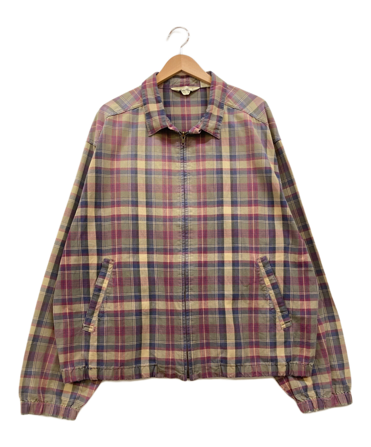 Eddie Bauer 90s 裏地チェック ドリズラージャケット グレー S 中古・古着通販】Eddie Bauer (エディーバウアー) ブロックチェック
