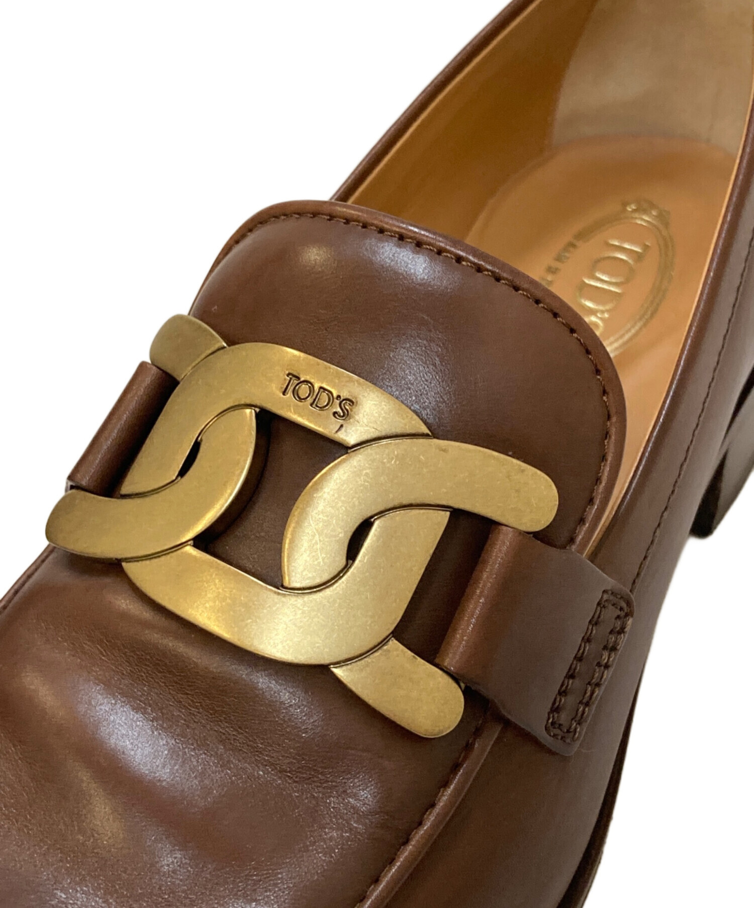 中古・古着通販】TOD'S (トッズ) ケイト チェーンローファー ブラウン