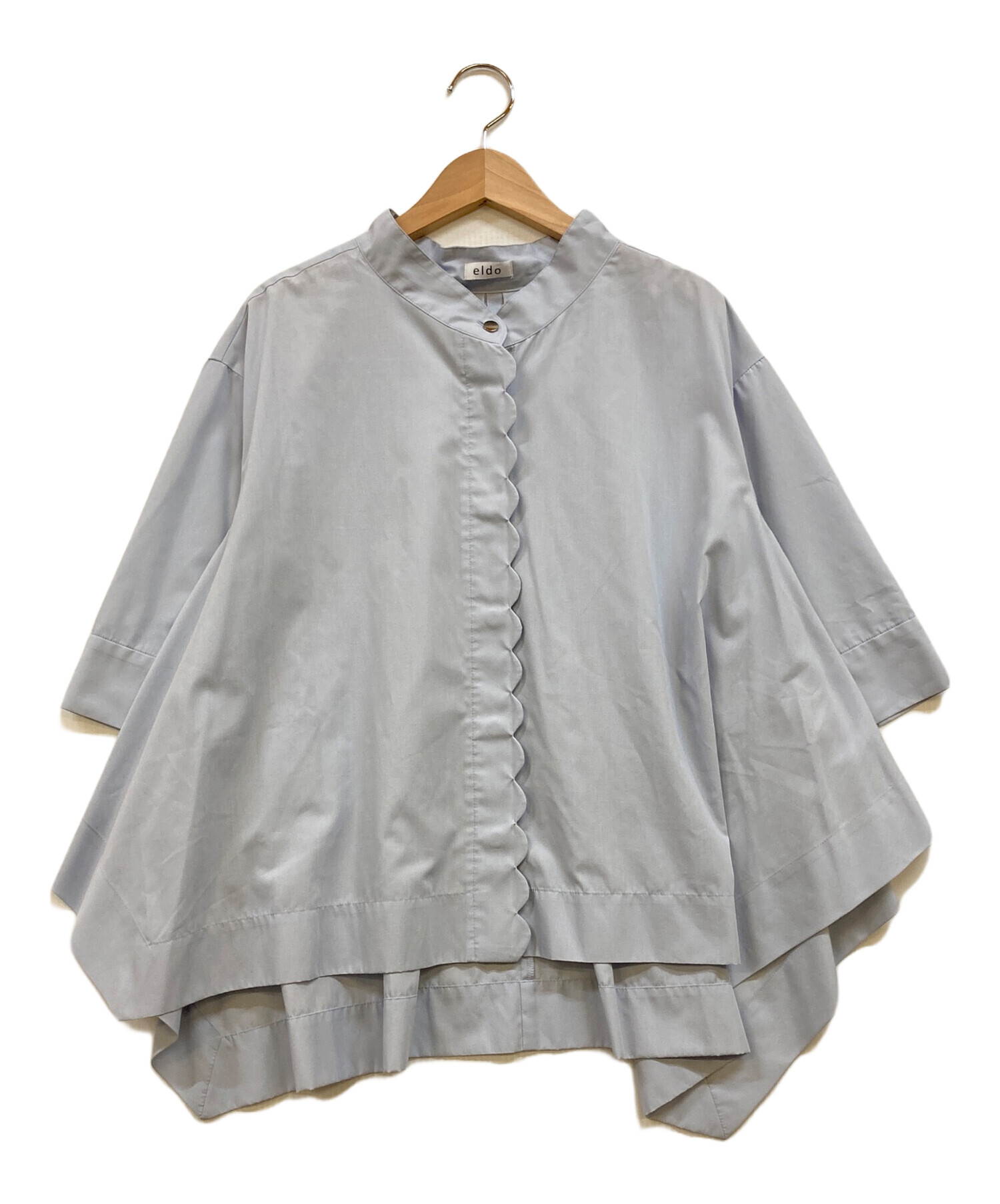 中古・古着通販】eldo (エルド) 抗菌スカラップブラウス ブルー サイズ