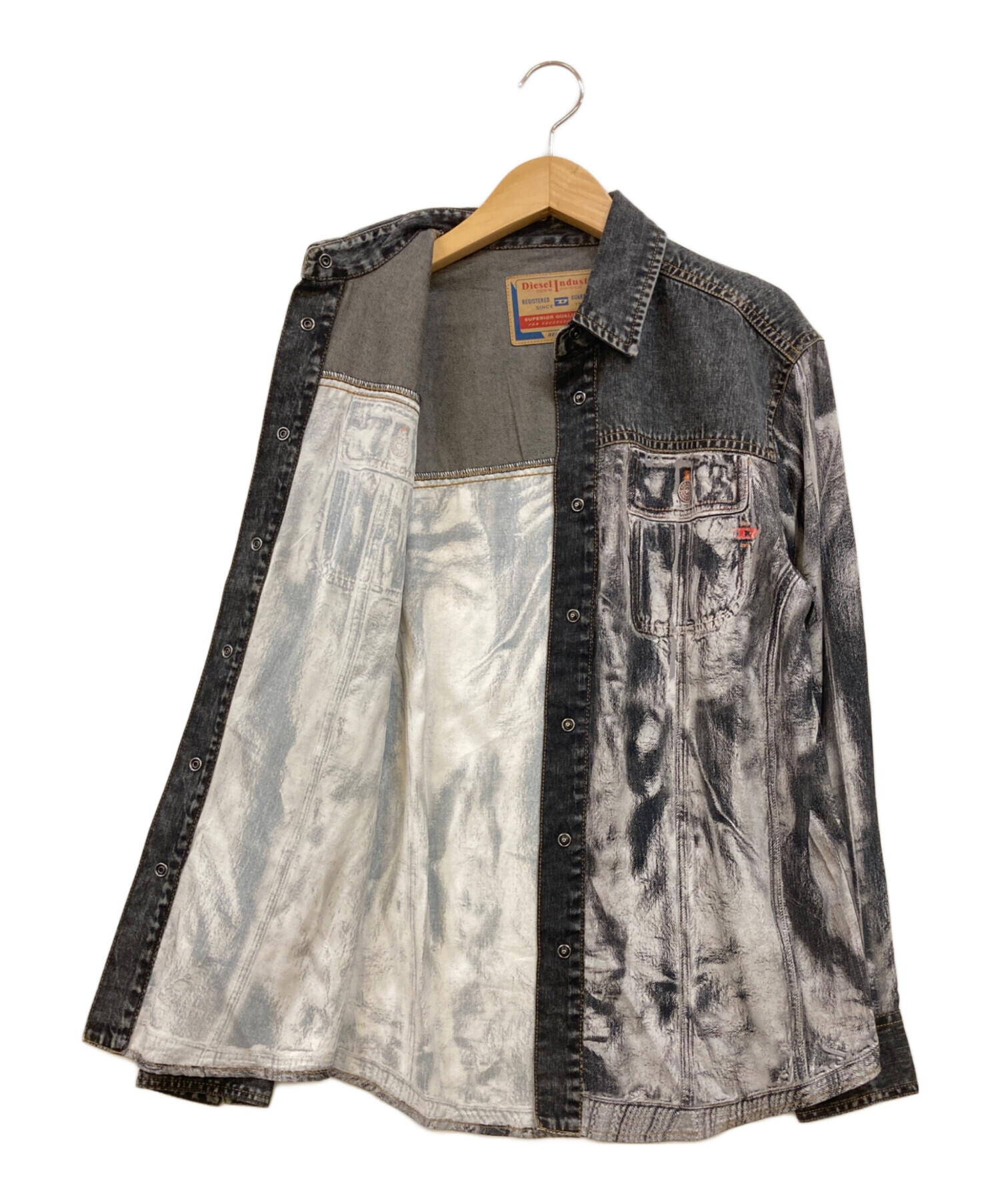 中古・古着通販】DIESEL (ディーゼル) C-GILLY-A デニム転写シャツ 