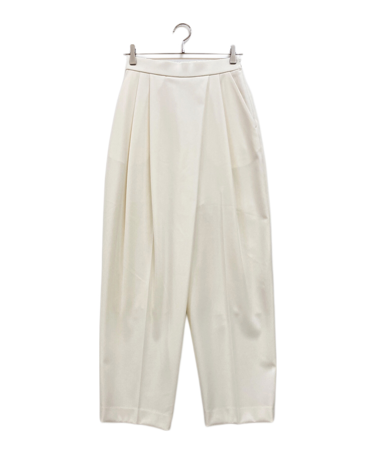中古・古着通販】Conte (コンテ) アシンメトリー タックパンツ WHITE  