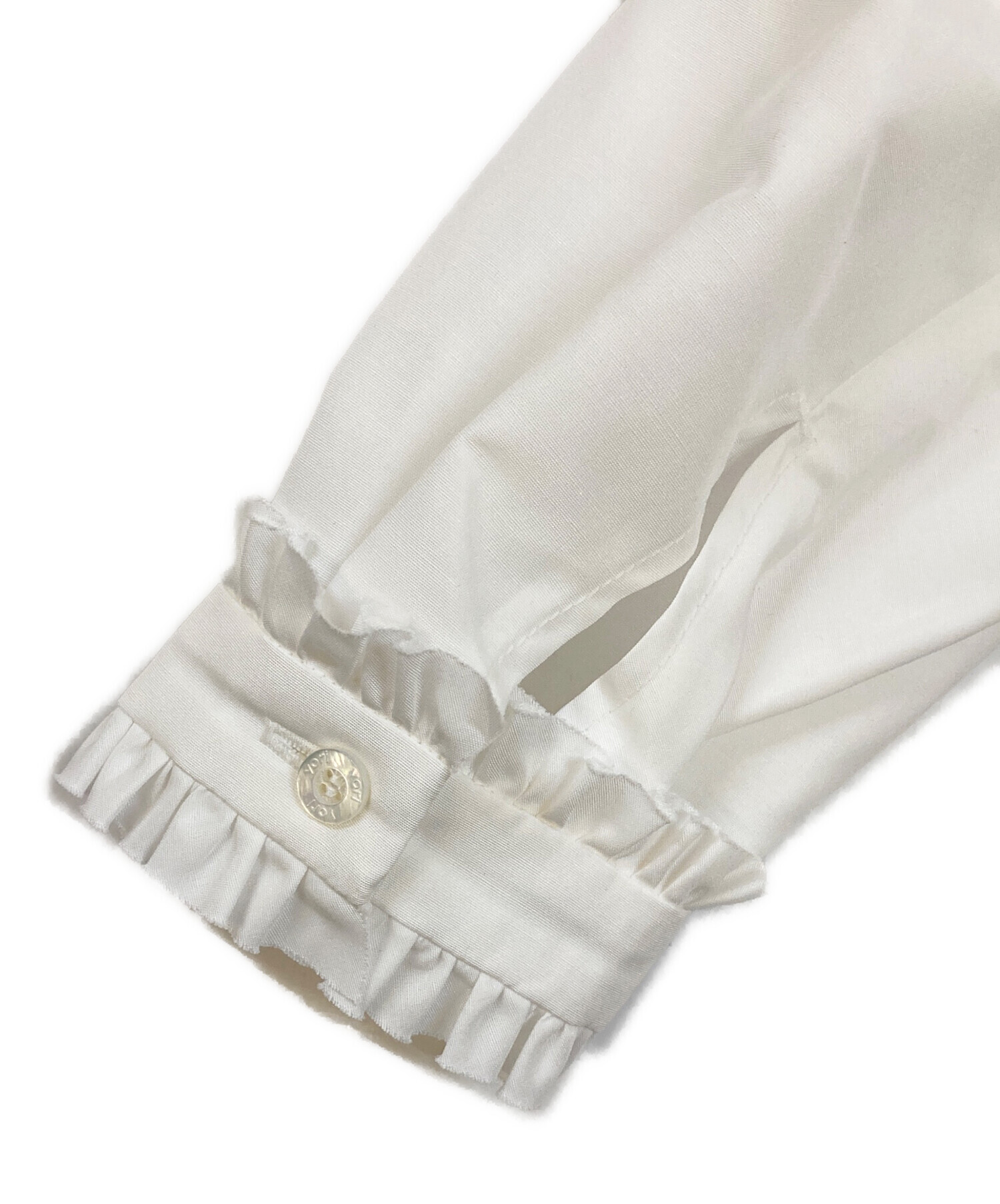 中古・古着通販】YORI (ヨリ) たっぷりフリルブラウス ホワイト サイズ